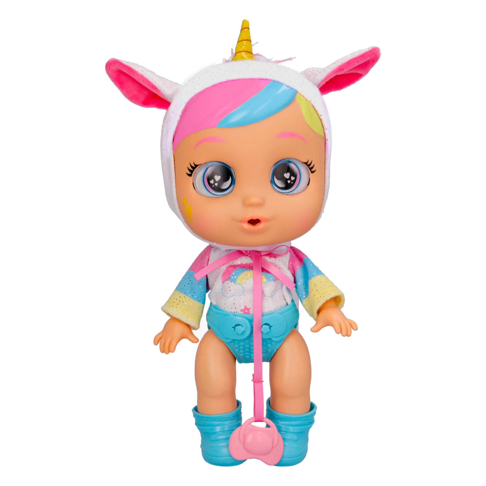 Cry babies daycare dreamy - bambola bebè unicorno con accessori, suoni realistici, piange lacrime vere - CRY BABIES