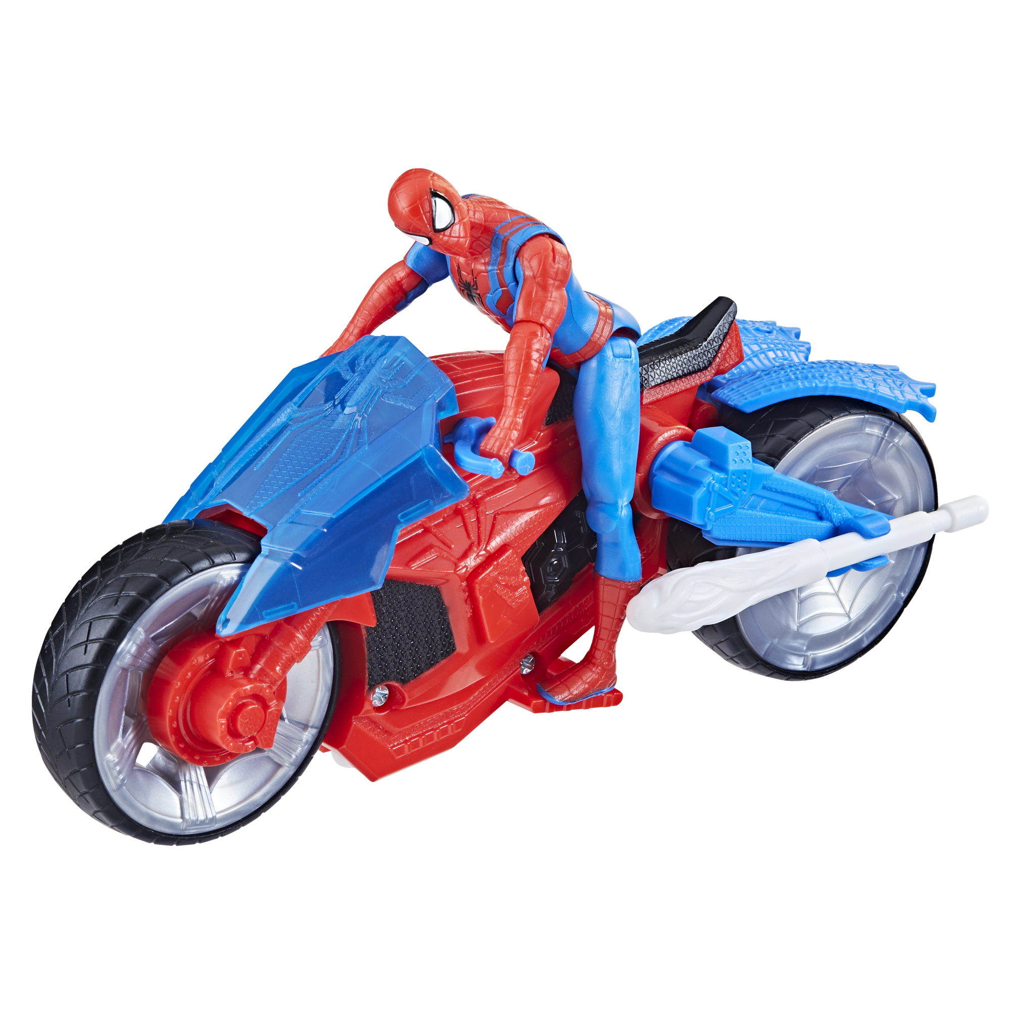 Spiderman moto spara-ragnatele con personaggio 10cm - Spiderman