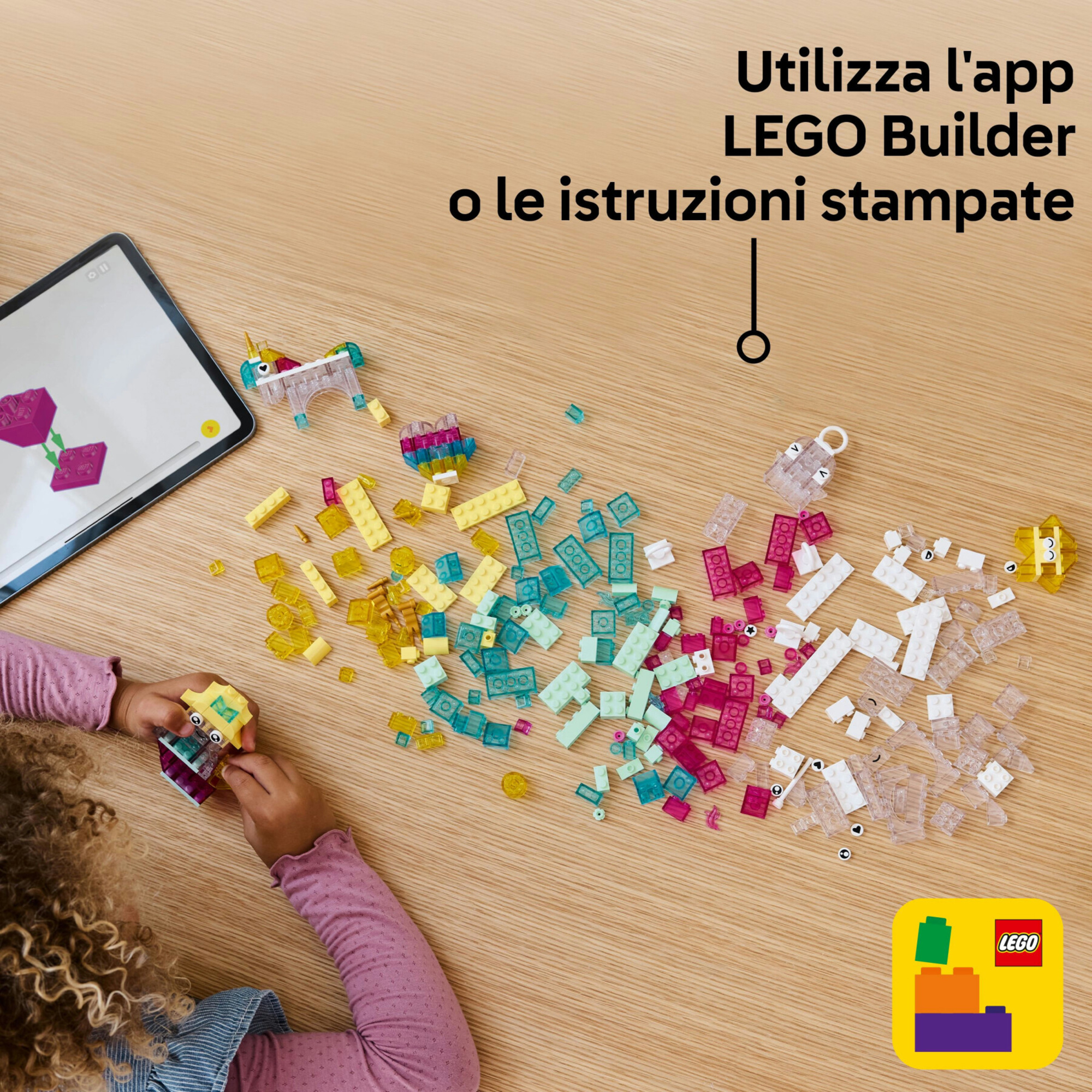 Lego classic 11040 scatola magica trasparente, mattoncini colorati per unicorni giocattolo, draghi, uccelli e altro, bambini5+ - LEGO CLASSIC