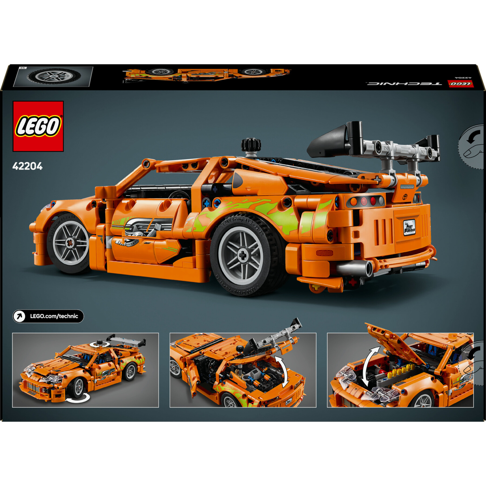 Lego technic 42204 fast and furious toyota supra mk4, macchina giocattolo, motore 6 cilindri e portiere apribili per bambini9+ - LEGO TECHNIC