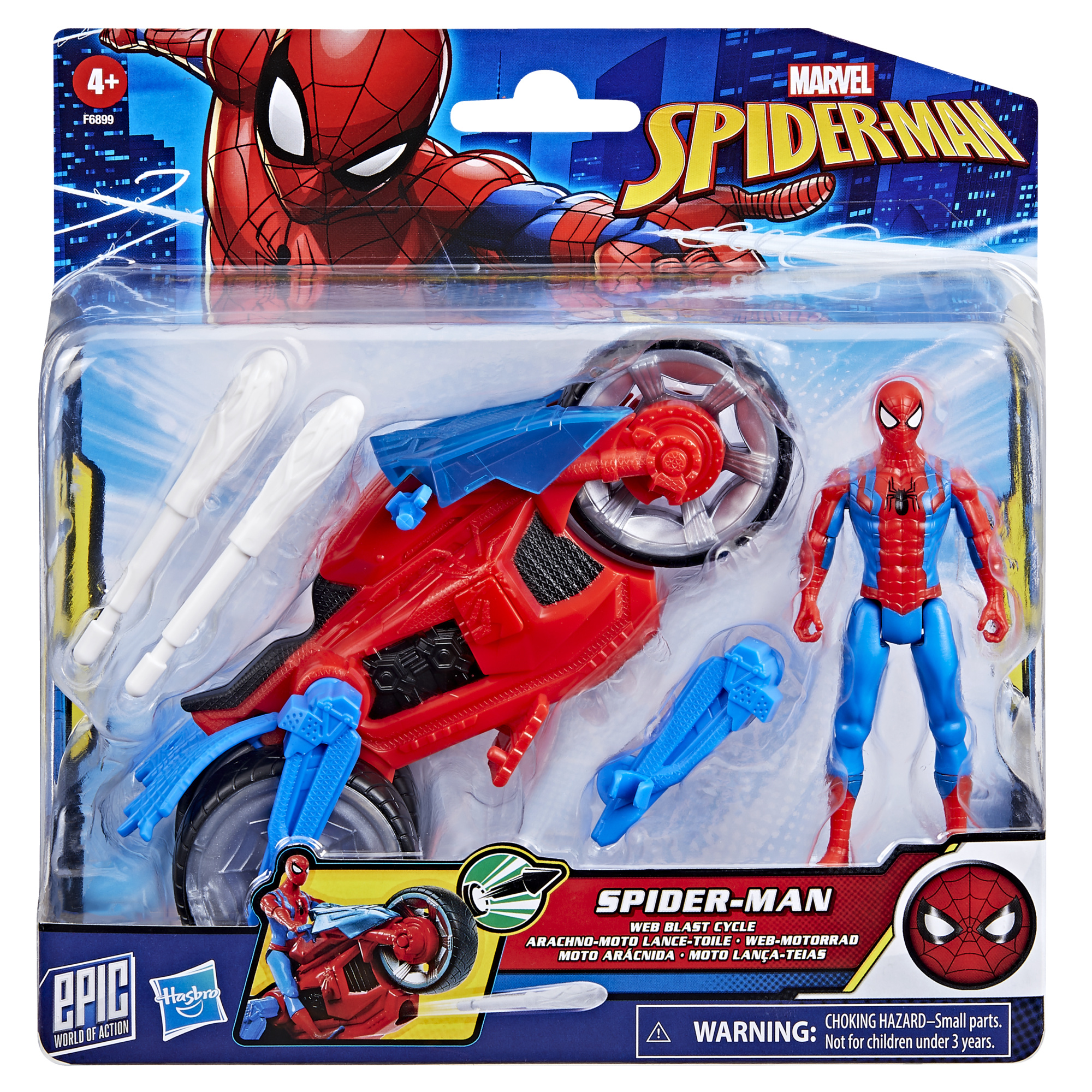 Spiderman moto spara-ragnatele con personaggio 10cm - Spiderman