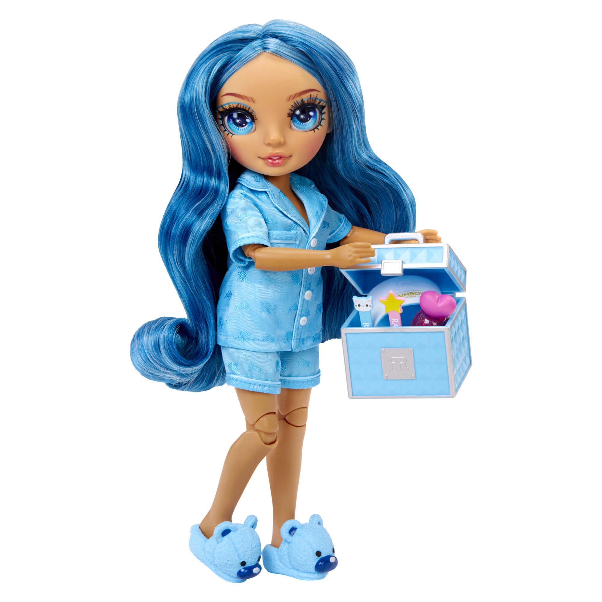 Rainbow high junior high pj party - skyler bradshow - bambola snodata da 22 cm con morbida tutina, pantofole e accessori da gioco - Rainbow High