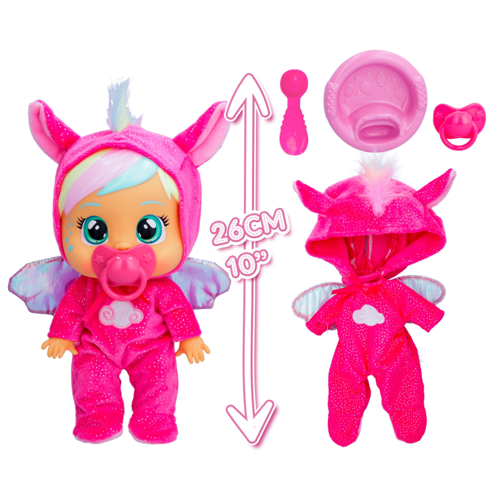Cry babies loving care dreamy, jenna e hannah, bambola singola assortita con 3 accessori ciascuna, piangono lacrime vere - CRY BABIES