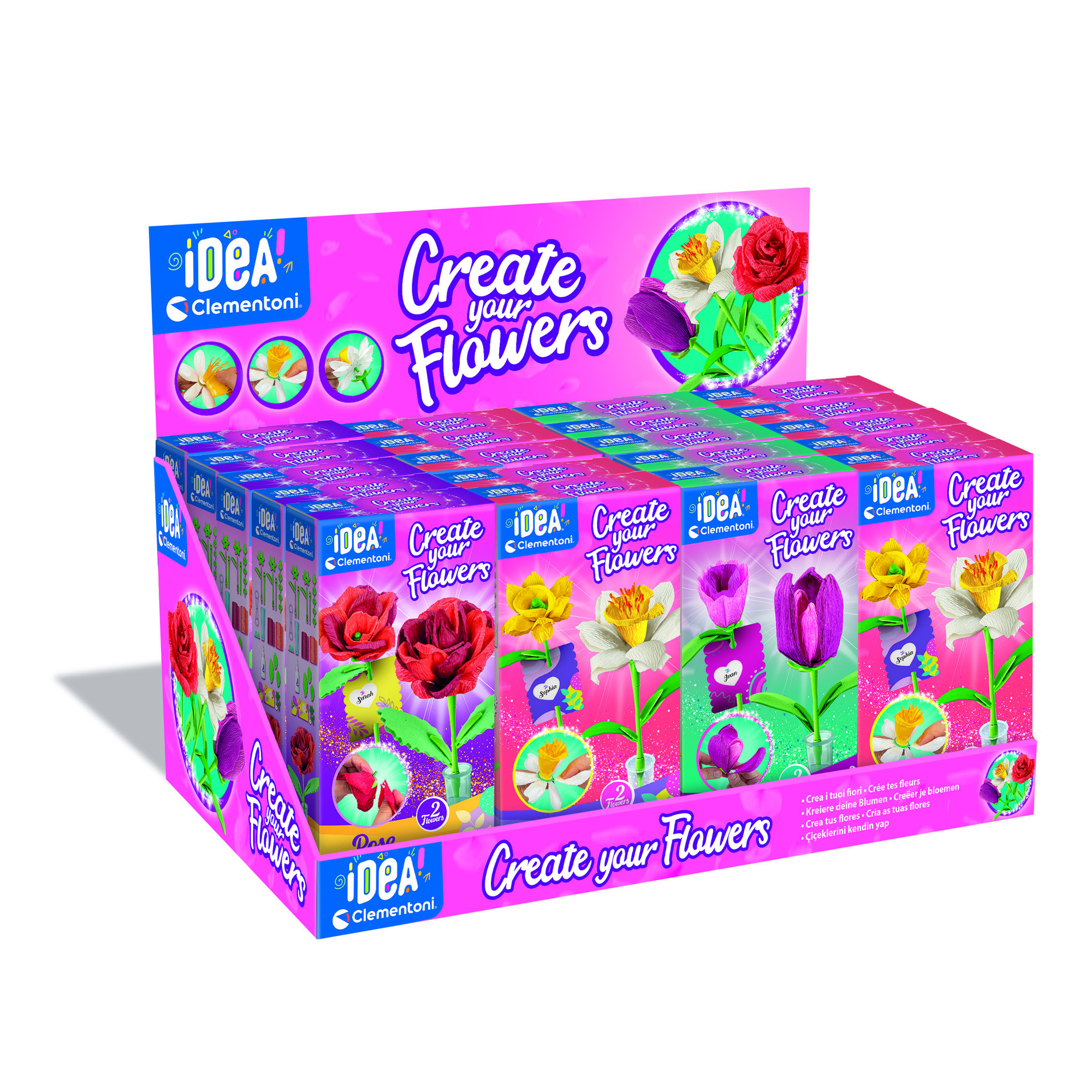 Clementoni make your flowers expo 18867 – kit creativo per fare fiori - CLEMENTONI