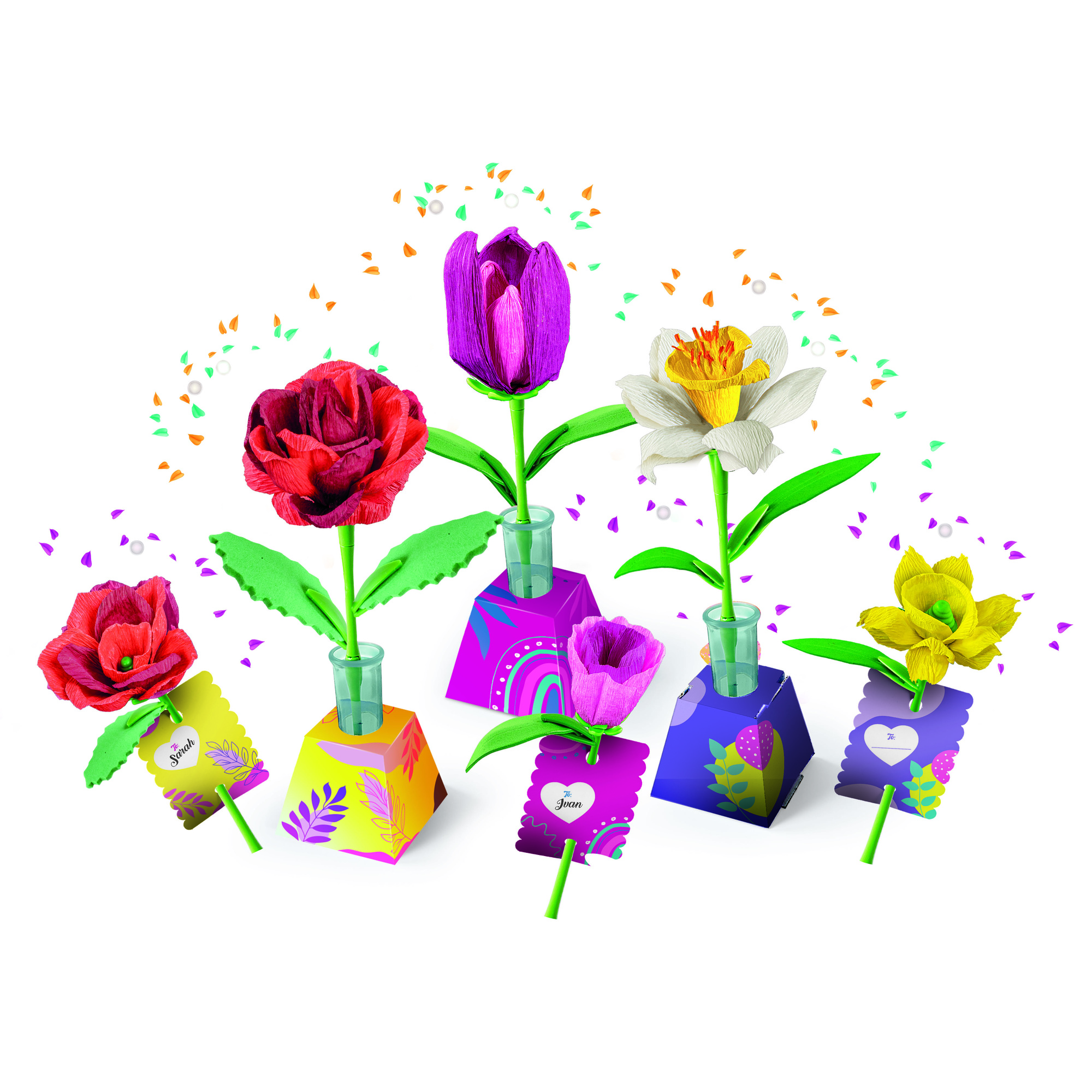Clementoni make your flowers expo 18867 – kit creativo per fare fiori - CLEMENTONI