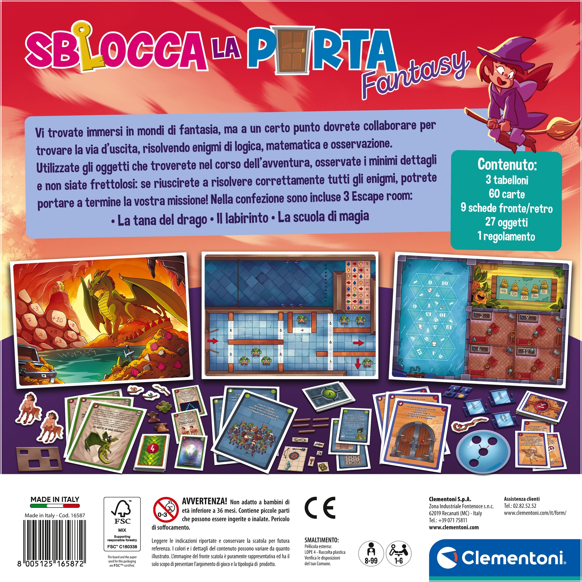 Clementoni sblocca la porta fantasy 16587 – gioco educativo sblocca la porta - CLEMENTONI