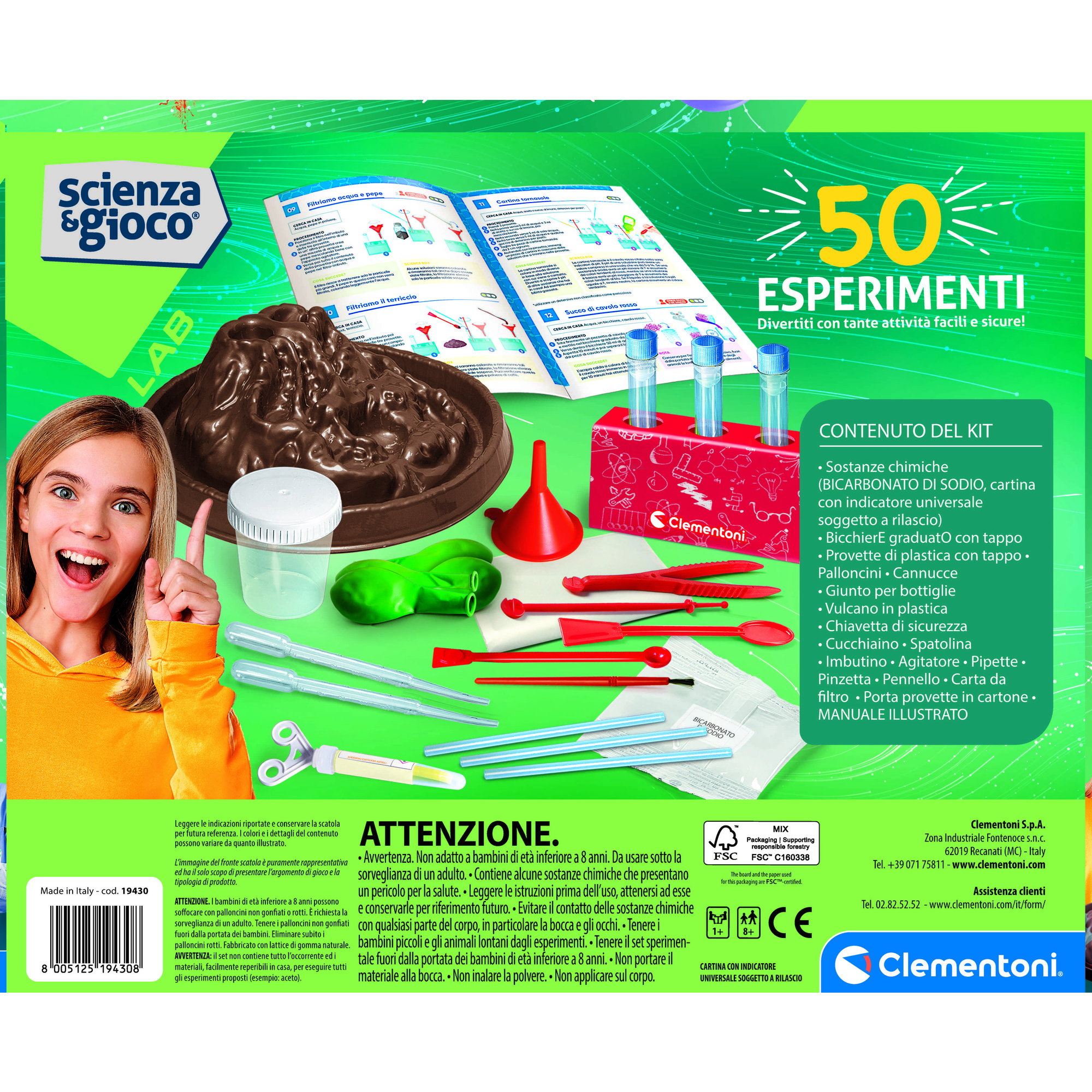 Clementoni scienza & gioco i migliori 50 esperimenti 19430 – kit di esperimenti scientifici - CLEMENTONI