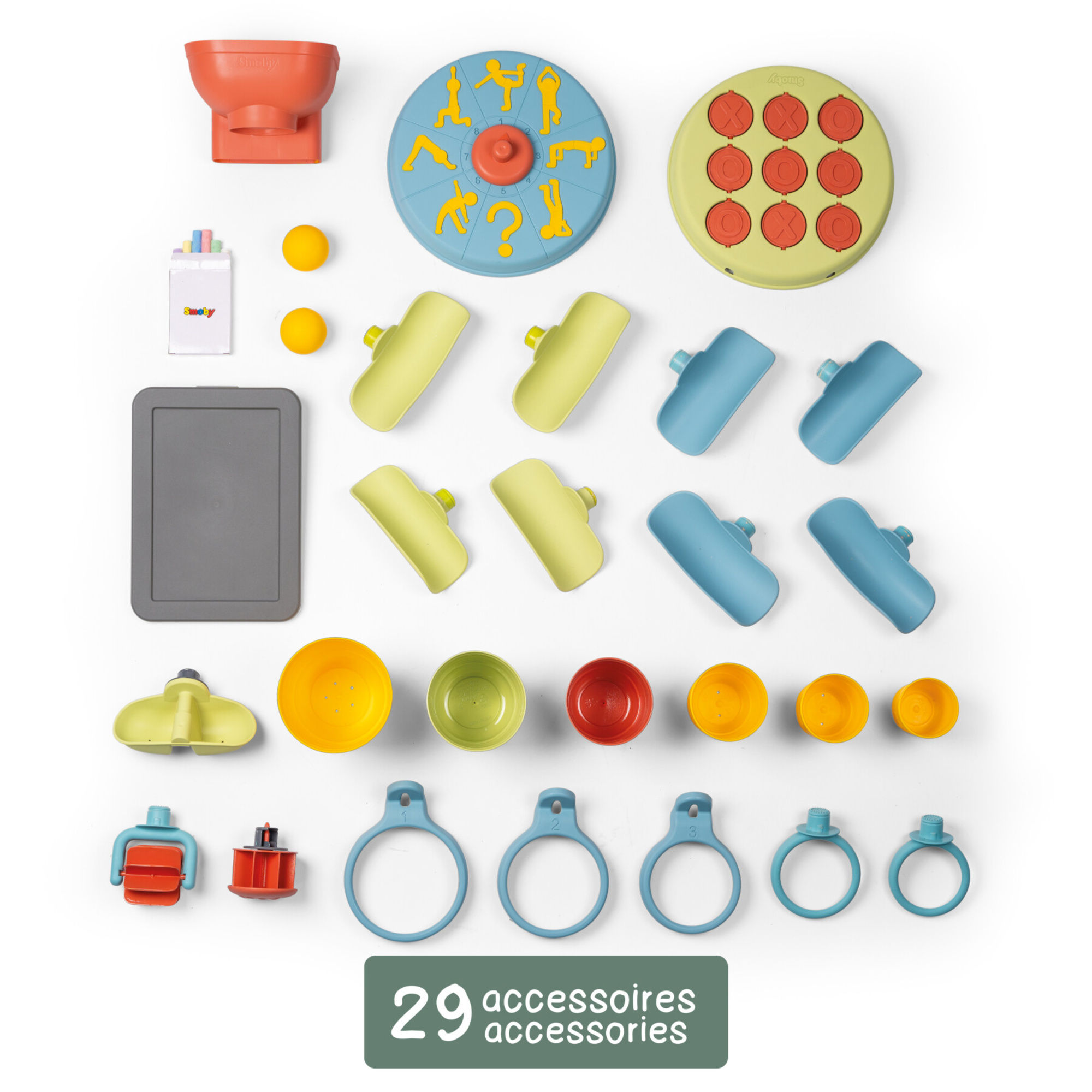 Smoby life activity wall - parete attività bifacciale con 6+ giochi e 29 accessori – divertimento educativo - SMOBY