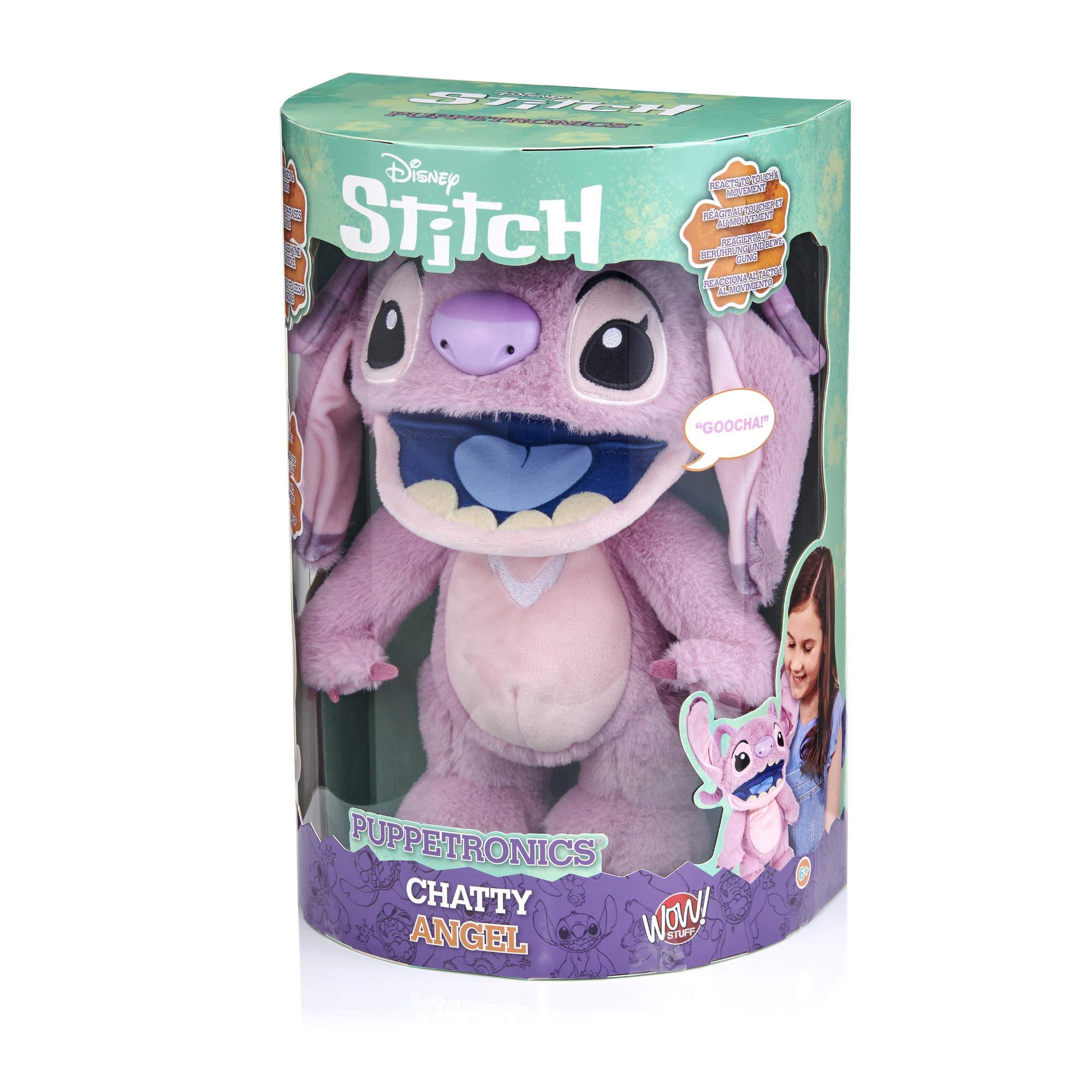 Peluche stitch angel interattivo 30 cm - parlante e reattivo al tocco - Disney Stitch