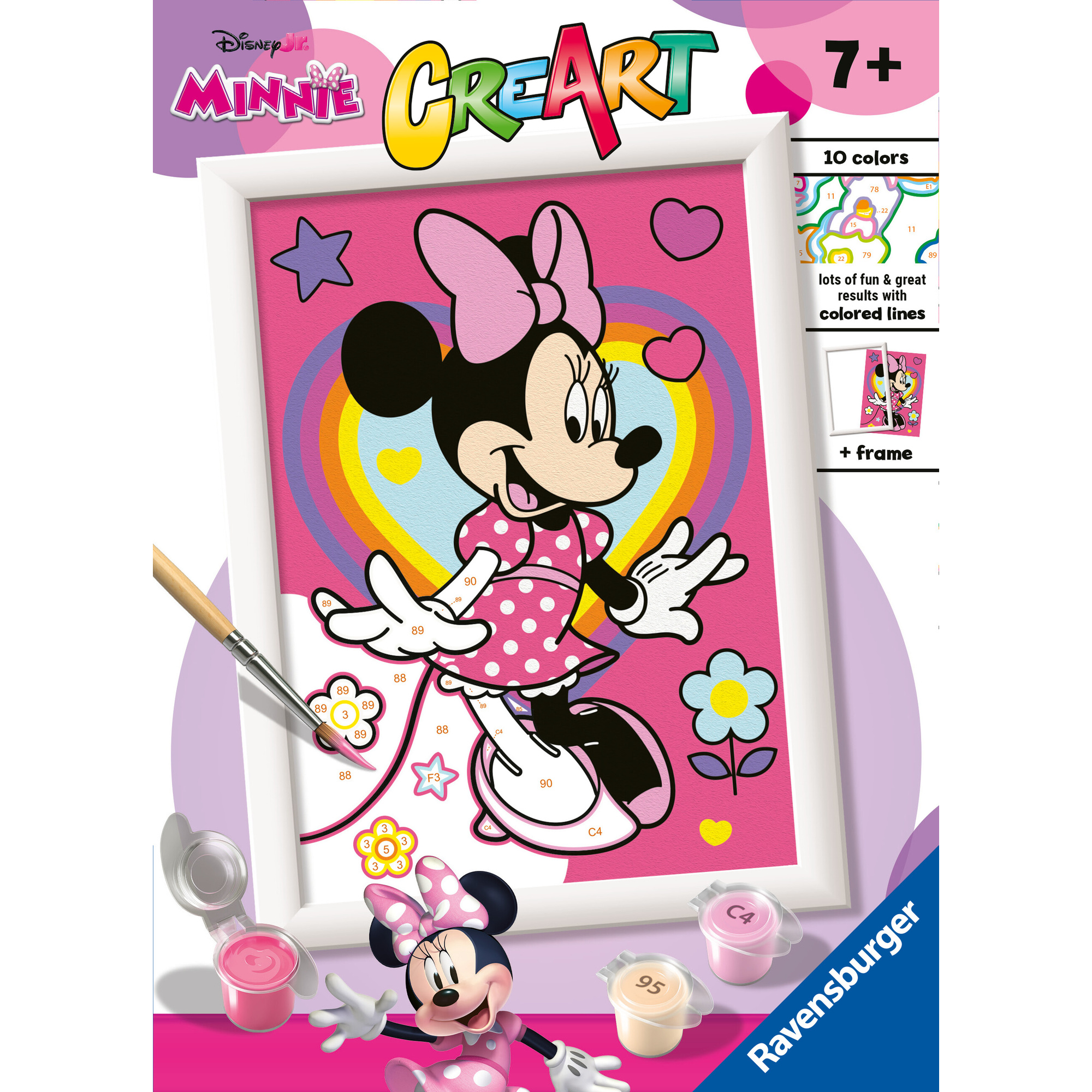 Ravensburger creart - minnie - dipingi con i numeri, set completo 7+ anni - Minnie
