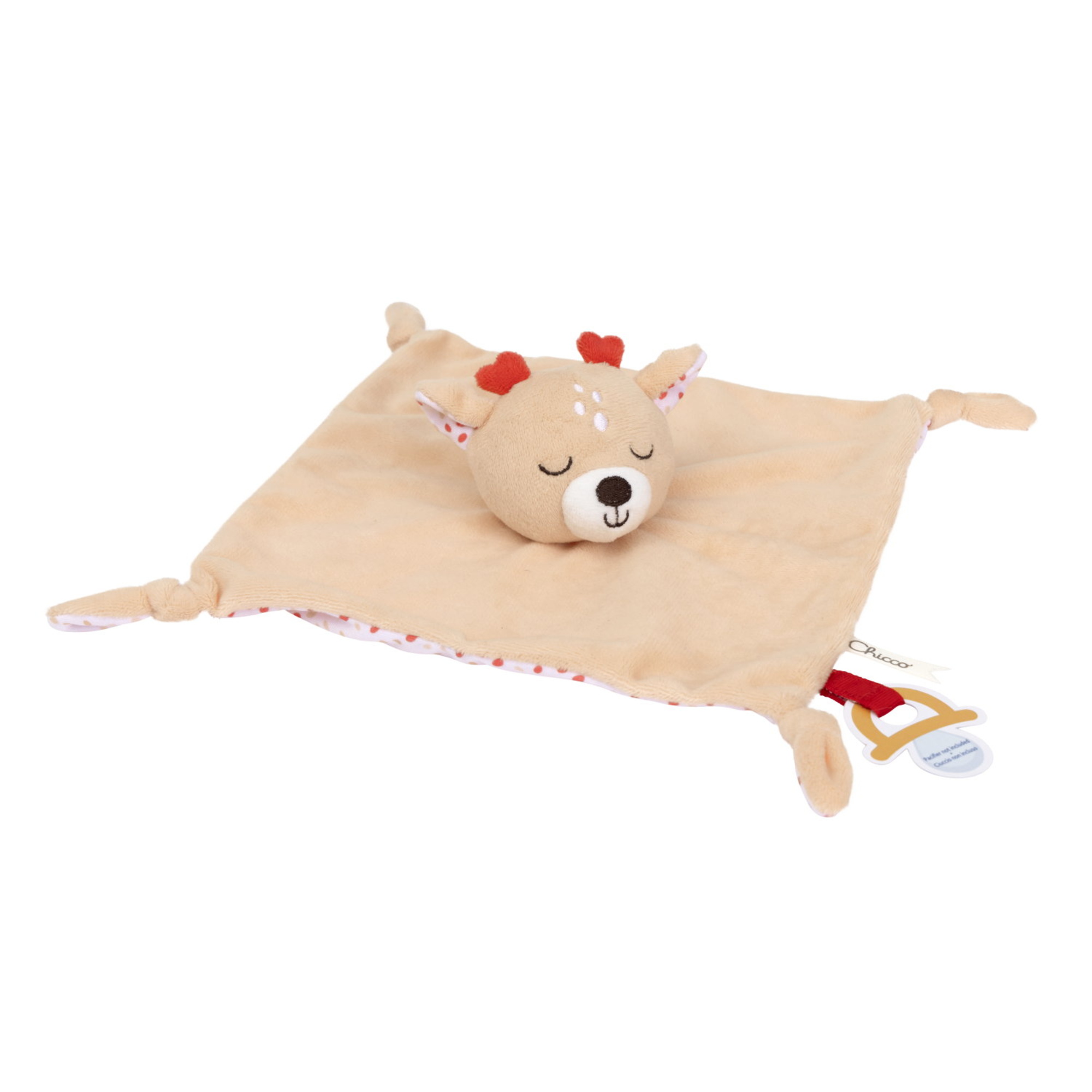 Il cerbiatto doudou chicco - morbido, sicuro e con laccetto per ciuccio - om+ - Chicco