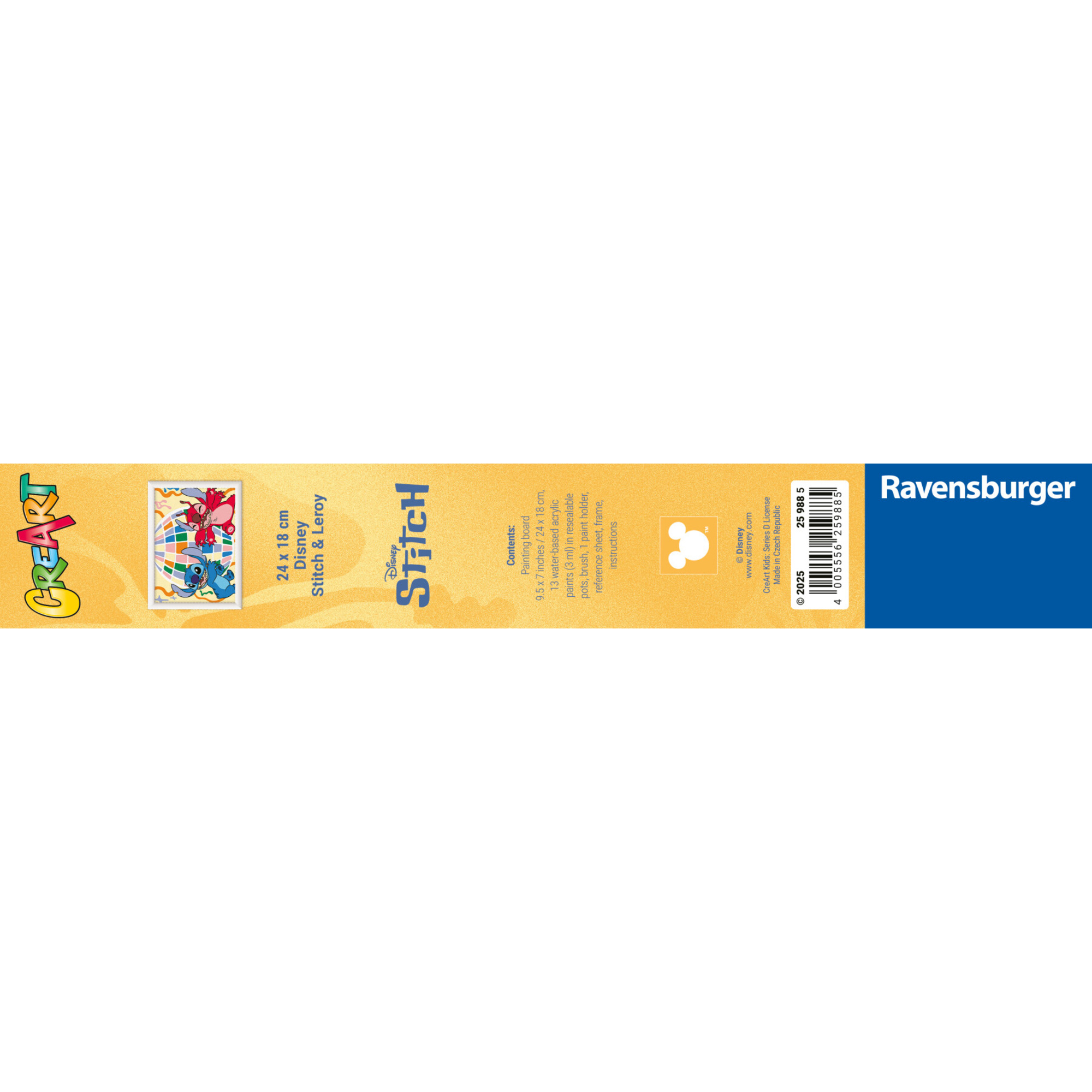 Ravensburger creart - stitch & leroy - set per dipingere con tavola e colori, 9+ anni - Disney Stitch