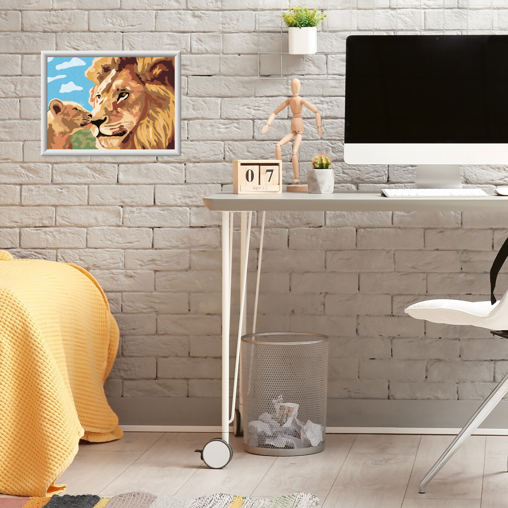 Ravensburger creart - leone e cucciolo - attività di pittura con numeri, 9+ anni - RAVENSBURGER