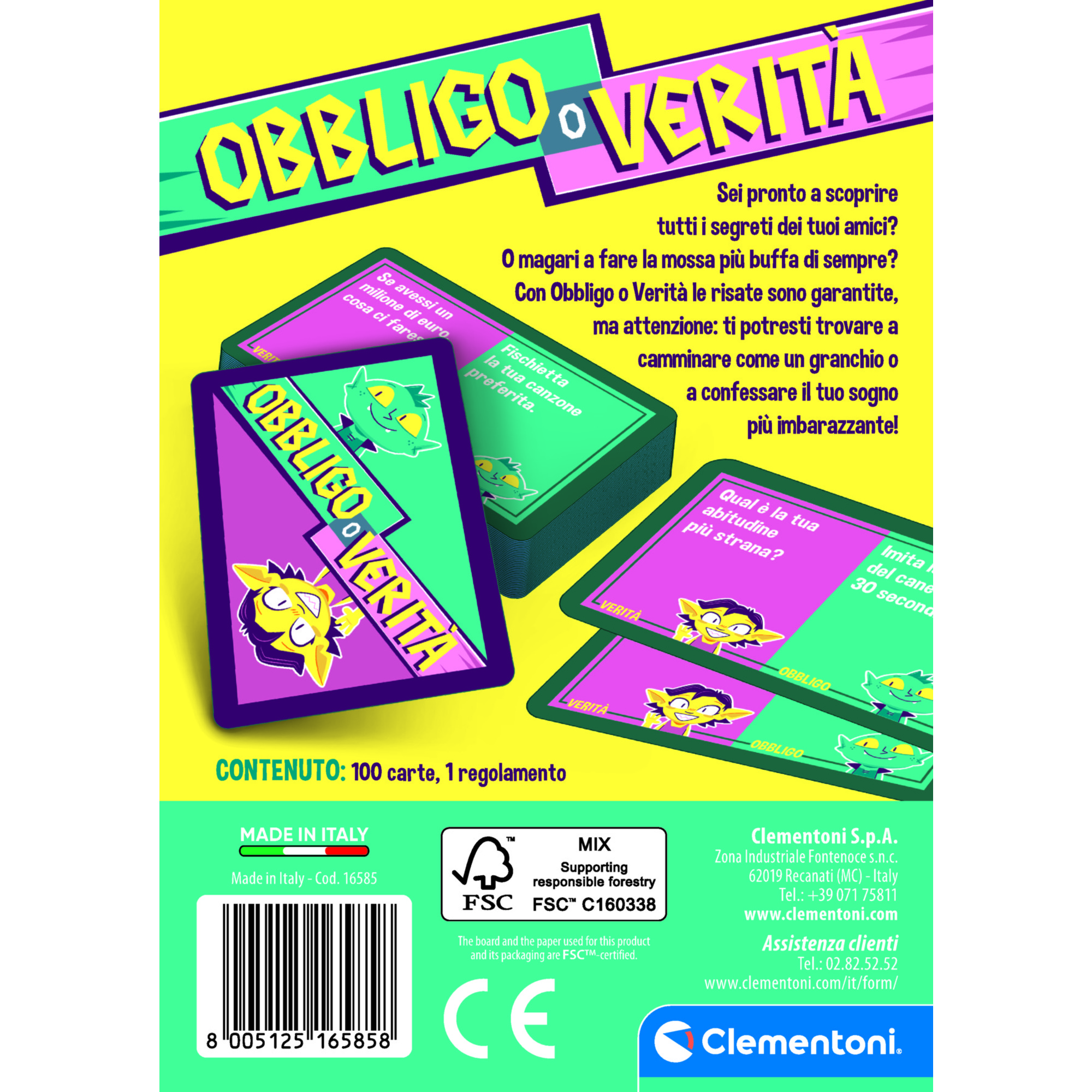 Clementoni obbligo o verità 16585 – gioco di società divertente - SAPIENTINO