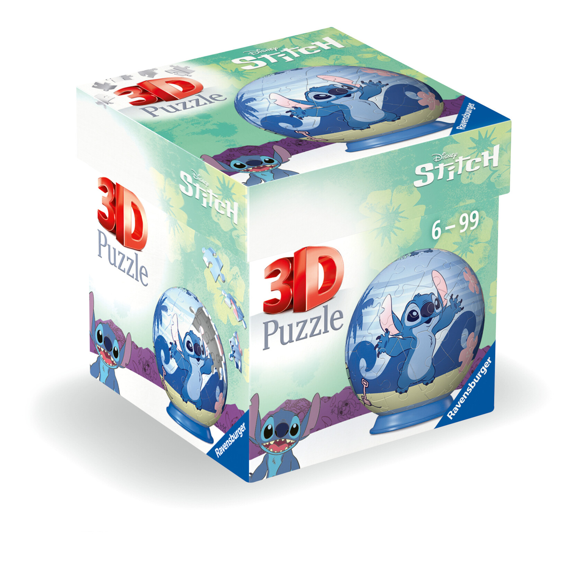 Ravensburger 3d puzzle disney stitch - 54 pezzi - puzzle sferico per bambini 6+ - Disney Stitch