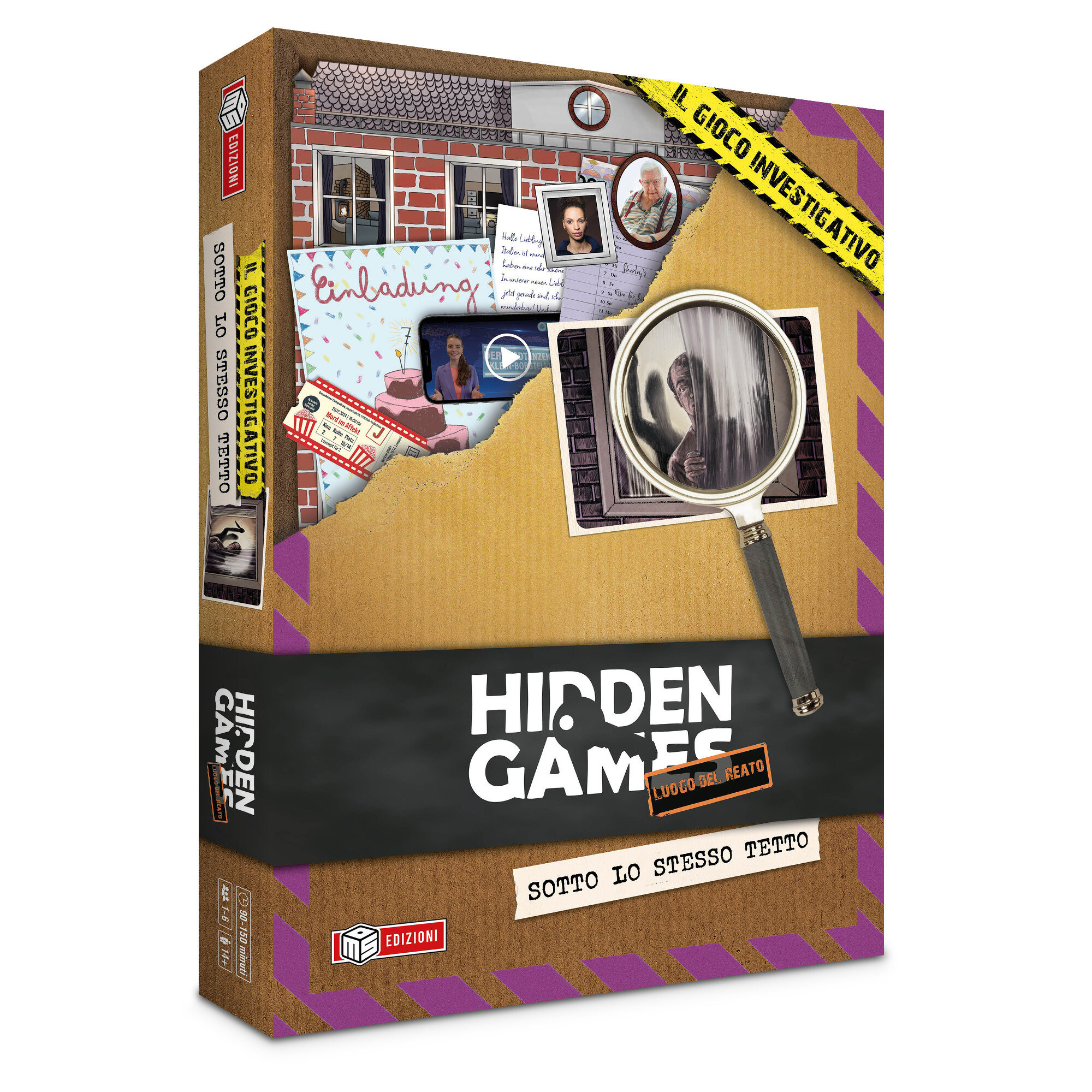 Hidden games -  luogo del reato -  sotto lo stesso tetto - gioco investigativo per famiglie - 1-6 giocatori - 14+ - 