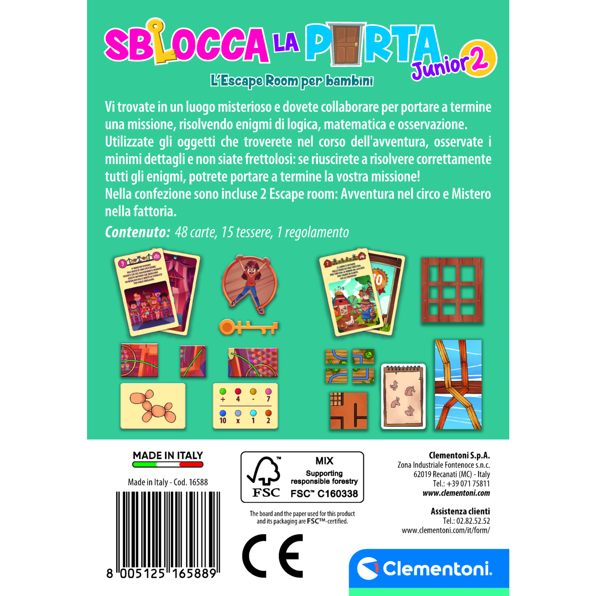 Clementoni sblocca la porta junior 2 16588 – gioco educativo per bambini - CLEMENTONI