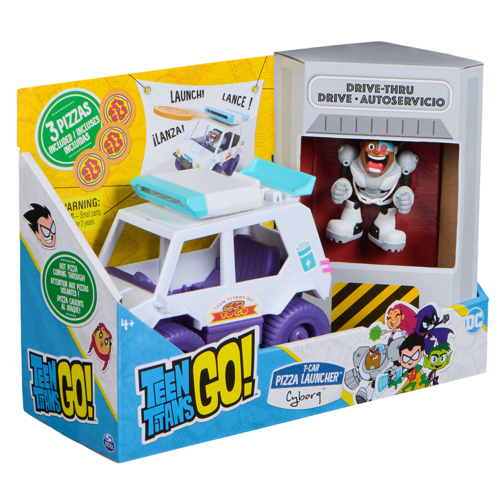 Teen titans go! t-car pizza launcher – giocattolo veicolo con lancia pizza - TEEN TITANS GO