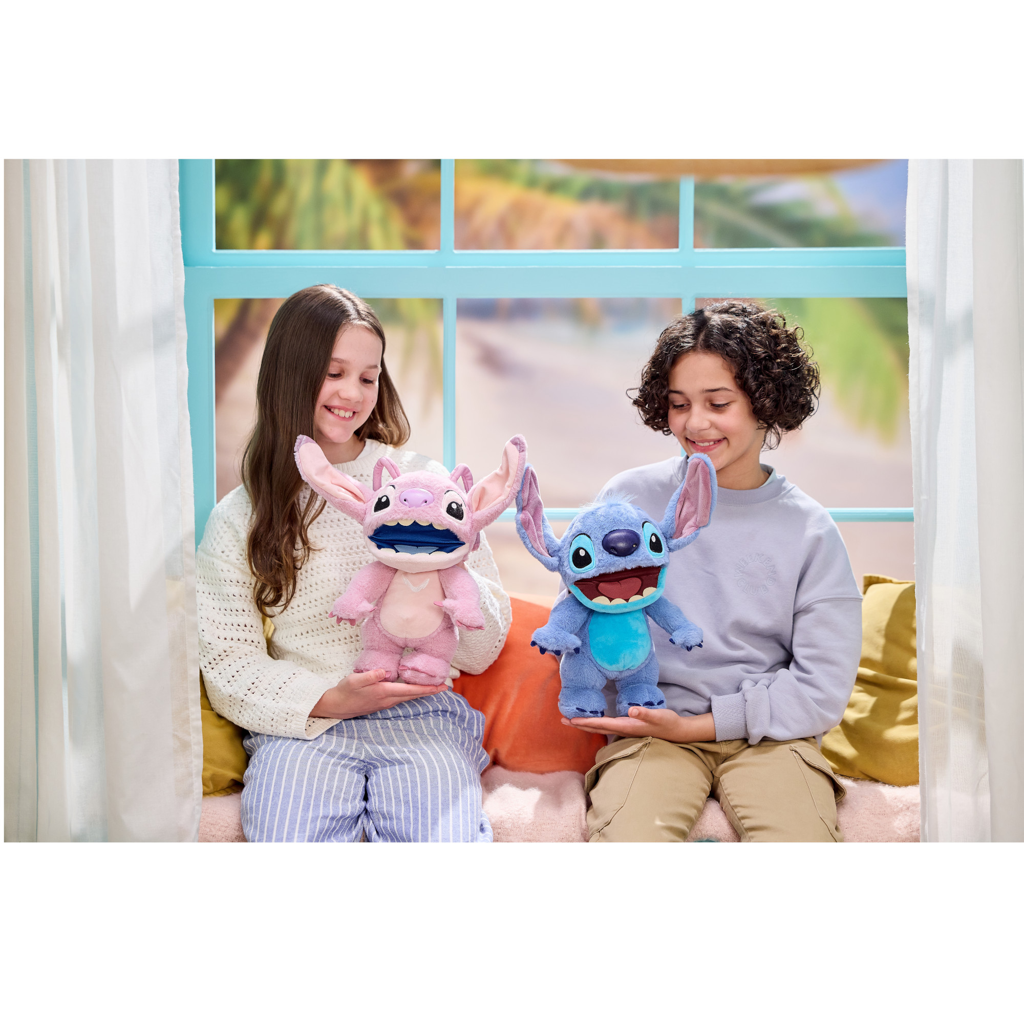 Peluche stitch angel interattivo 30 cm - parlante e reattivo al tocco - Disney Stitch