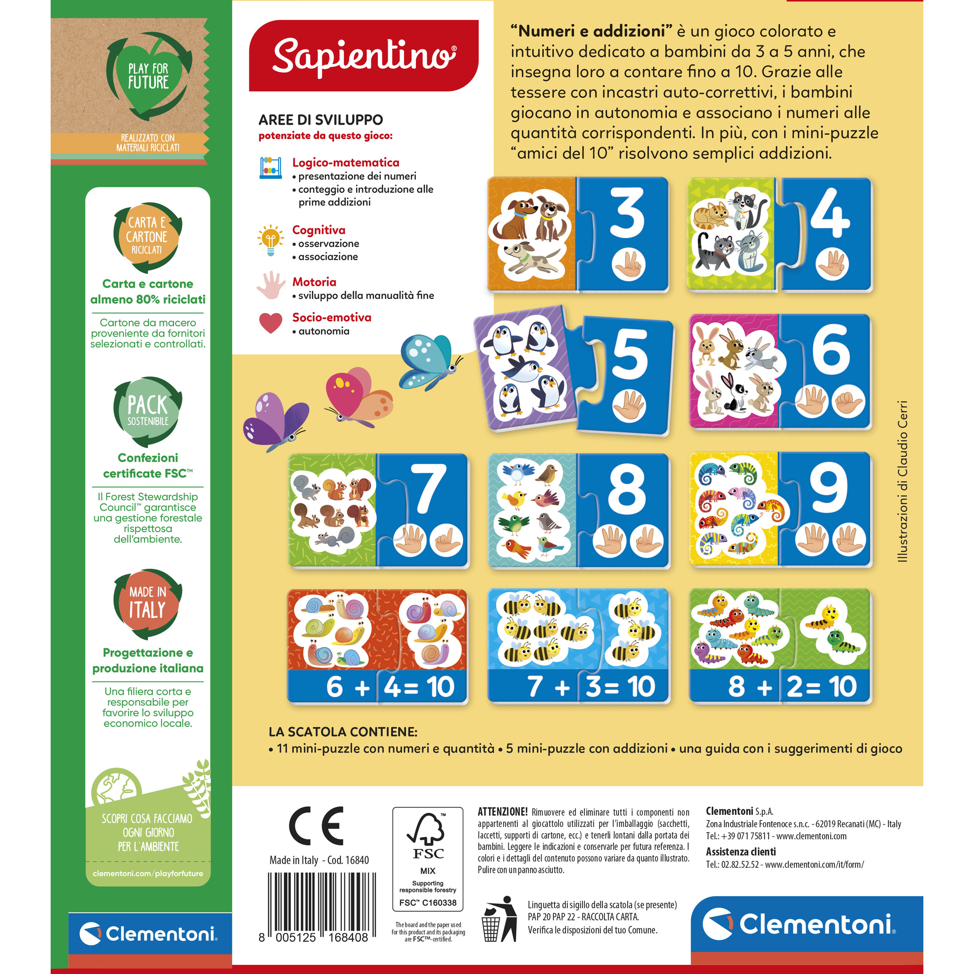 Clementoni numeri e quantità 16840 – gioco educativo numeri e quantità - SAPIENTINO