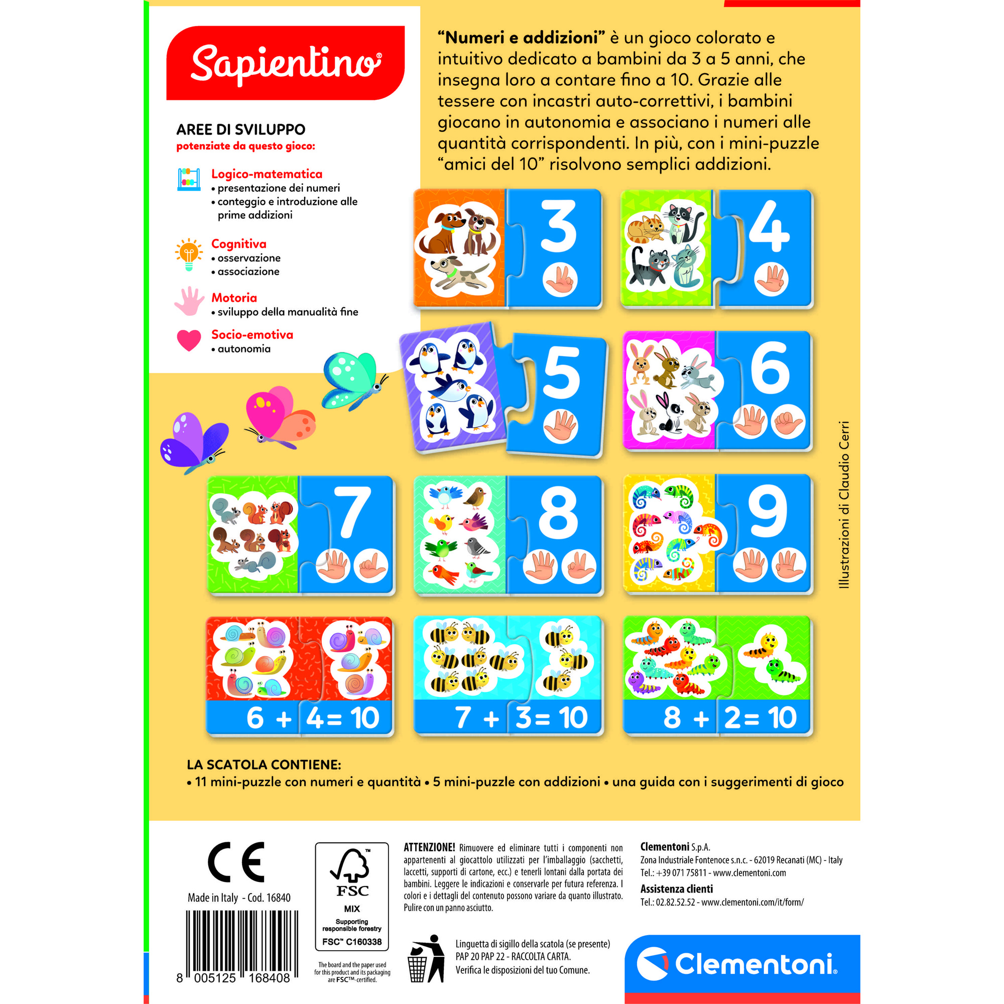 Clementoni numeri e quantità 16840 – gioco educativo numeri e quantità - SAPIENTINO