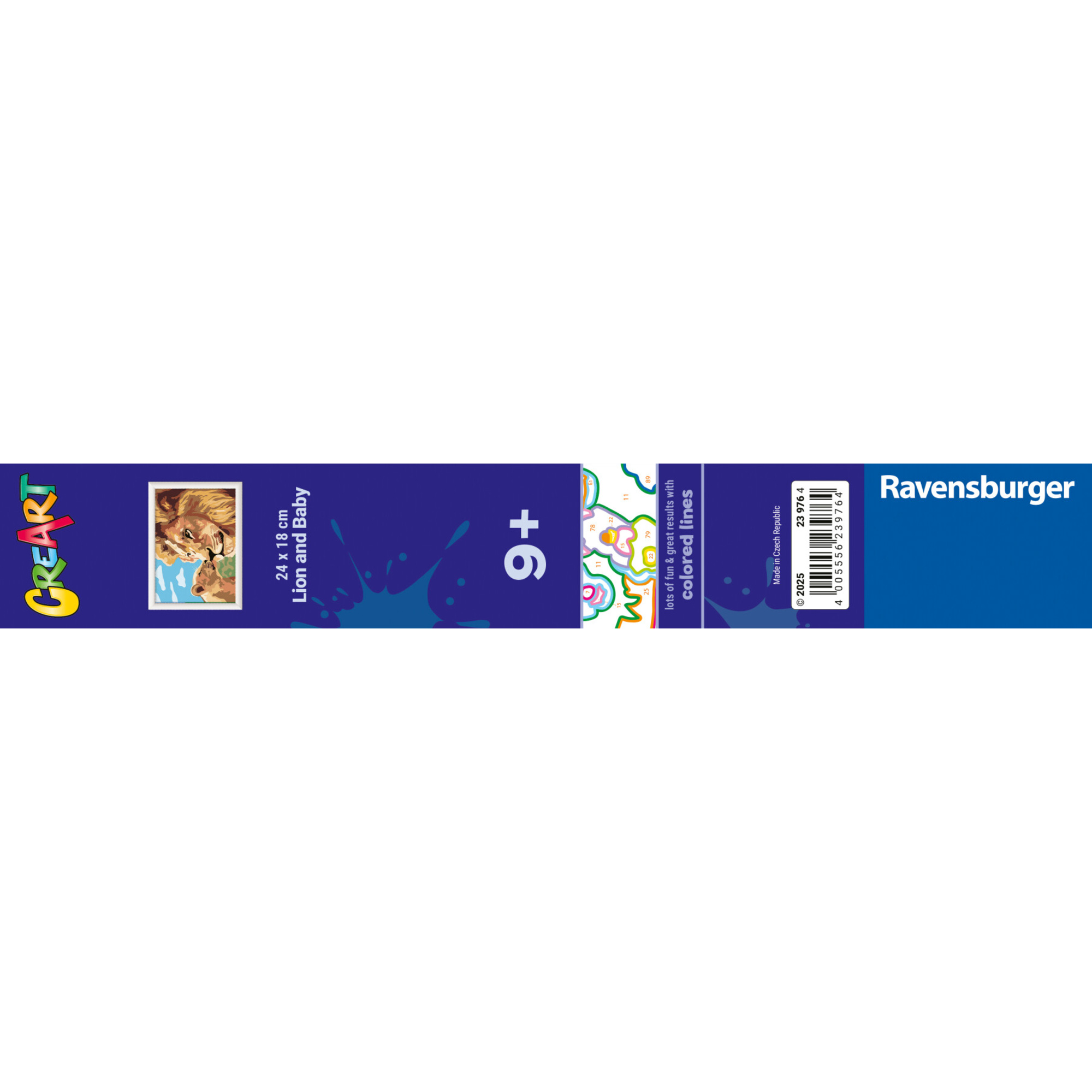 Ravensburger creart - leone e cucciolo - attività di pittura con numeri, 9+ anni - RAVENSBURGER