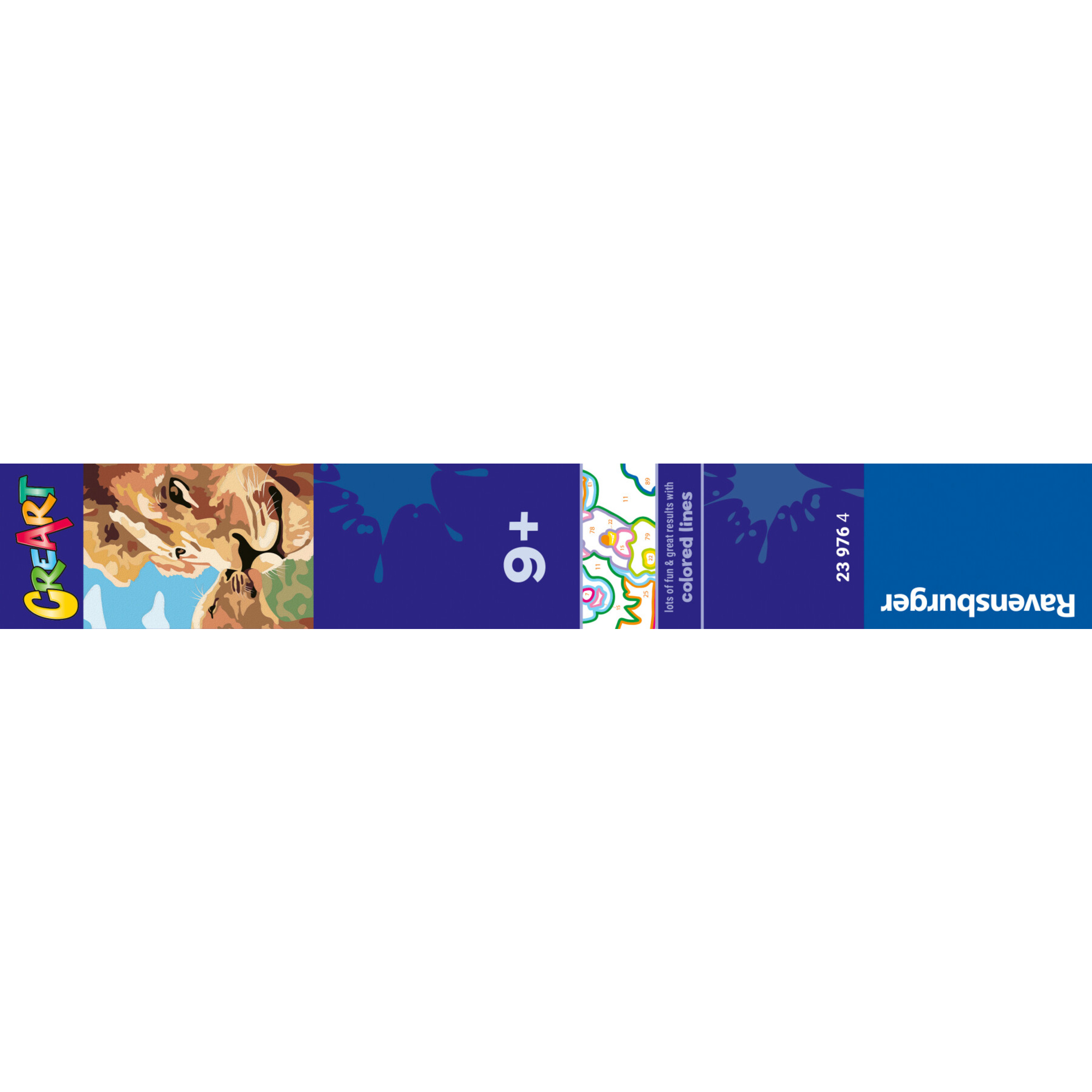 Ravensburger creart - leone e cucciolo - attività di pittura con numeri, 9+ anni - RAVENSBURGER