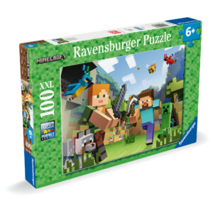 Ravensburger puzzle minecraft - 100 pezzi xxl - esplorazione a blocchi per bambini 6+ - MINECRAFT