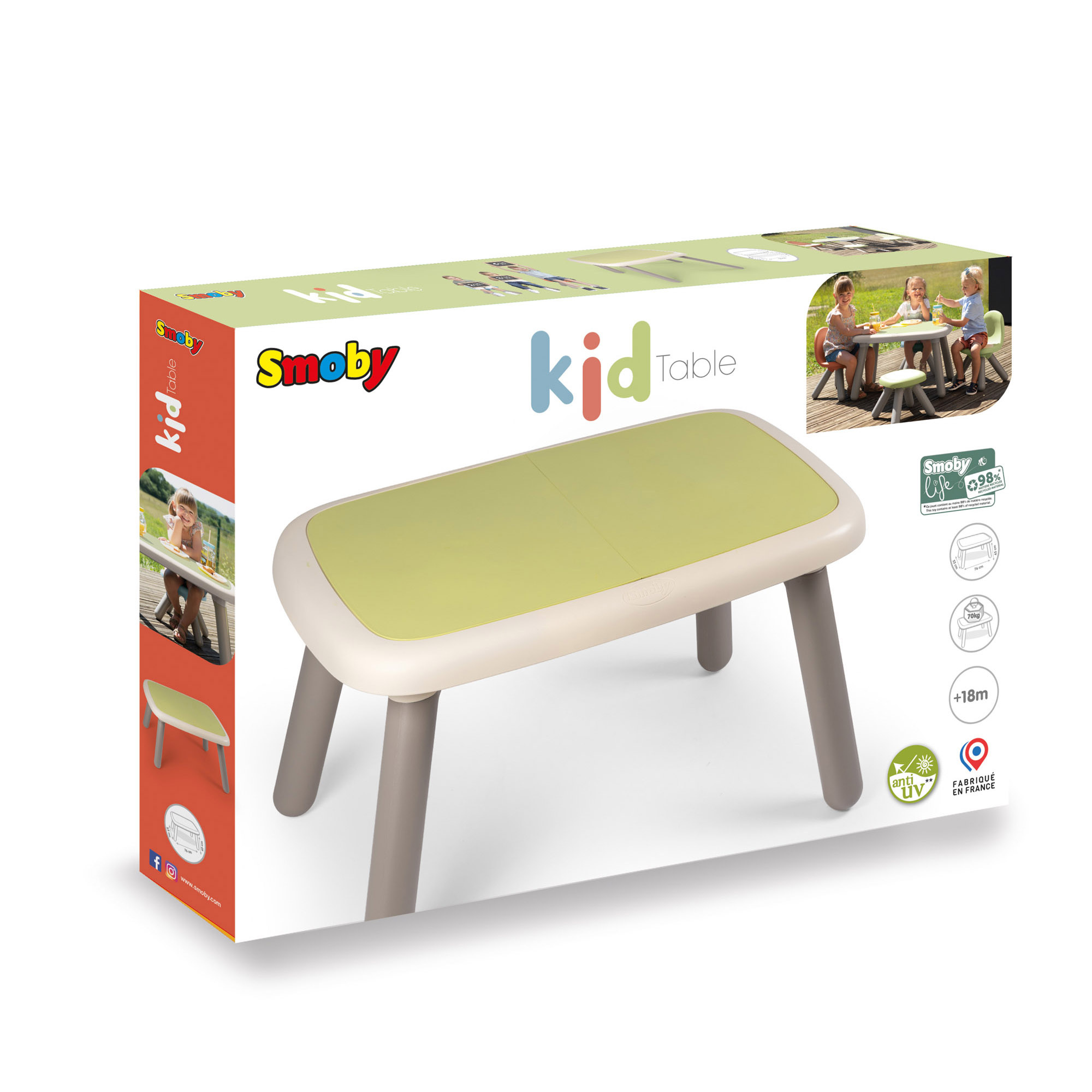 Tavolino smoby life con gambe soffiate per bambini dai 18 mesi – eco-friendly e robusto - SMOBY