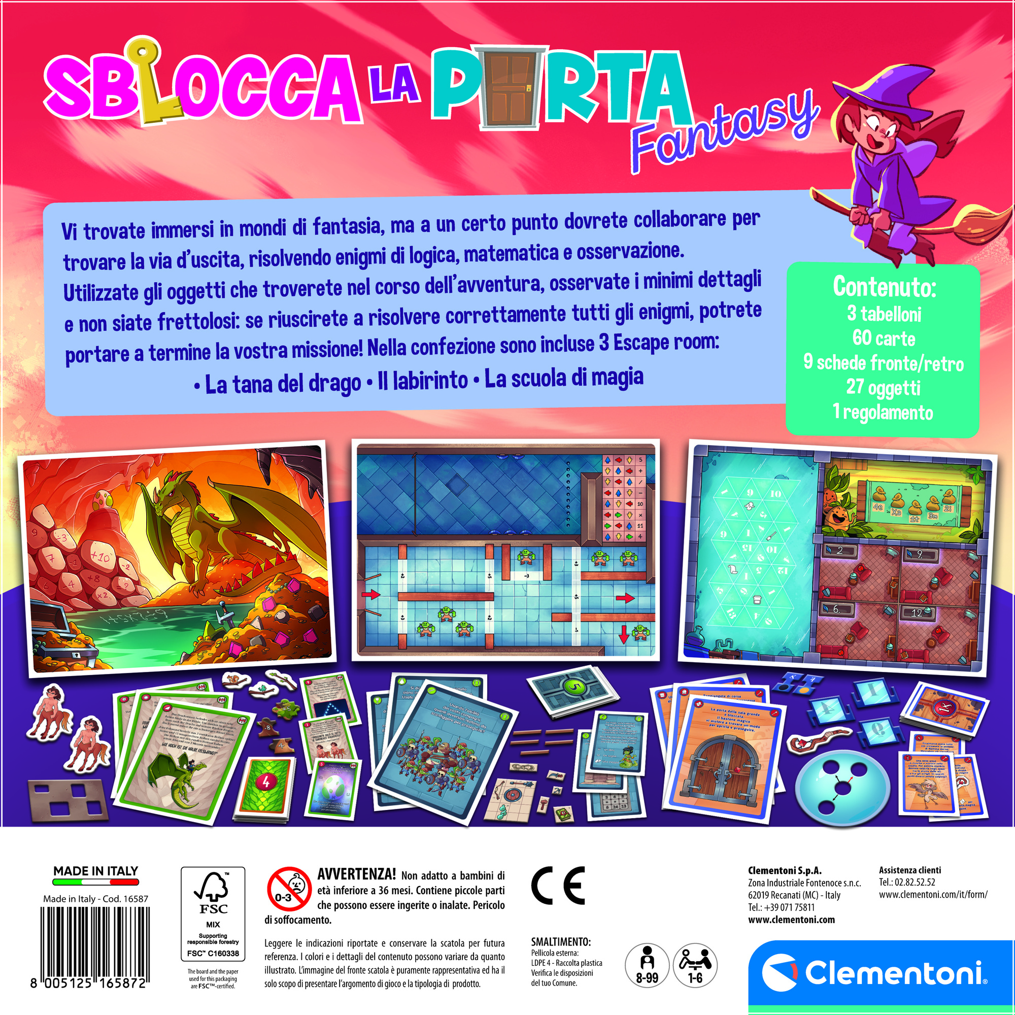 Clementoni sblocca la porta fantasy 16587 – gioco educativo sblocca la porta - CLEMENTONI