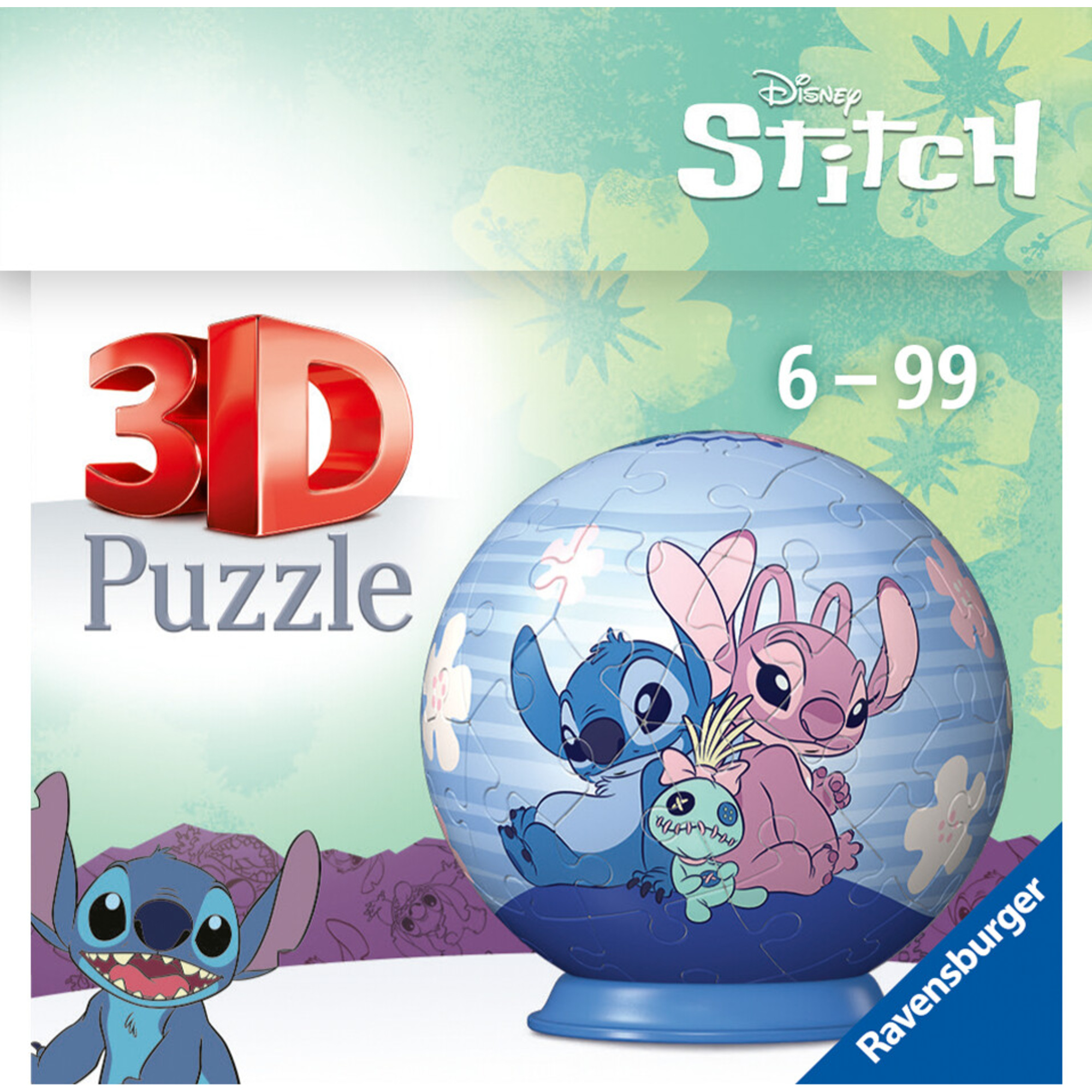 Ravensburger 3d puzzle disney stitch & angel - 54 pezzi - coppia iconica 6+ anni - Disney Stitch