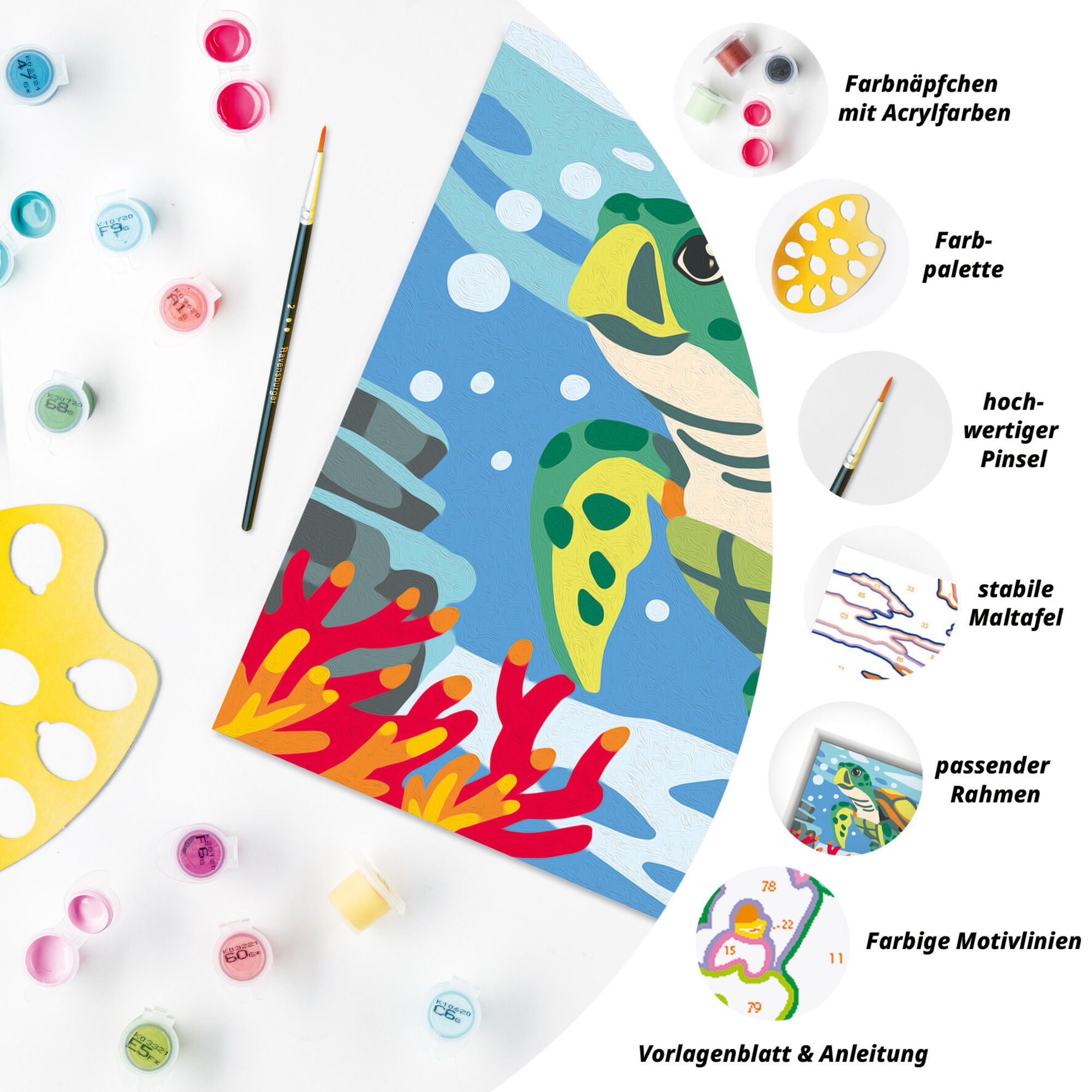 Ravensburger creart - tartaruga marina - set artistico per bambini 9+ anni - RAVENSBURGER
