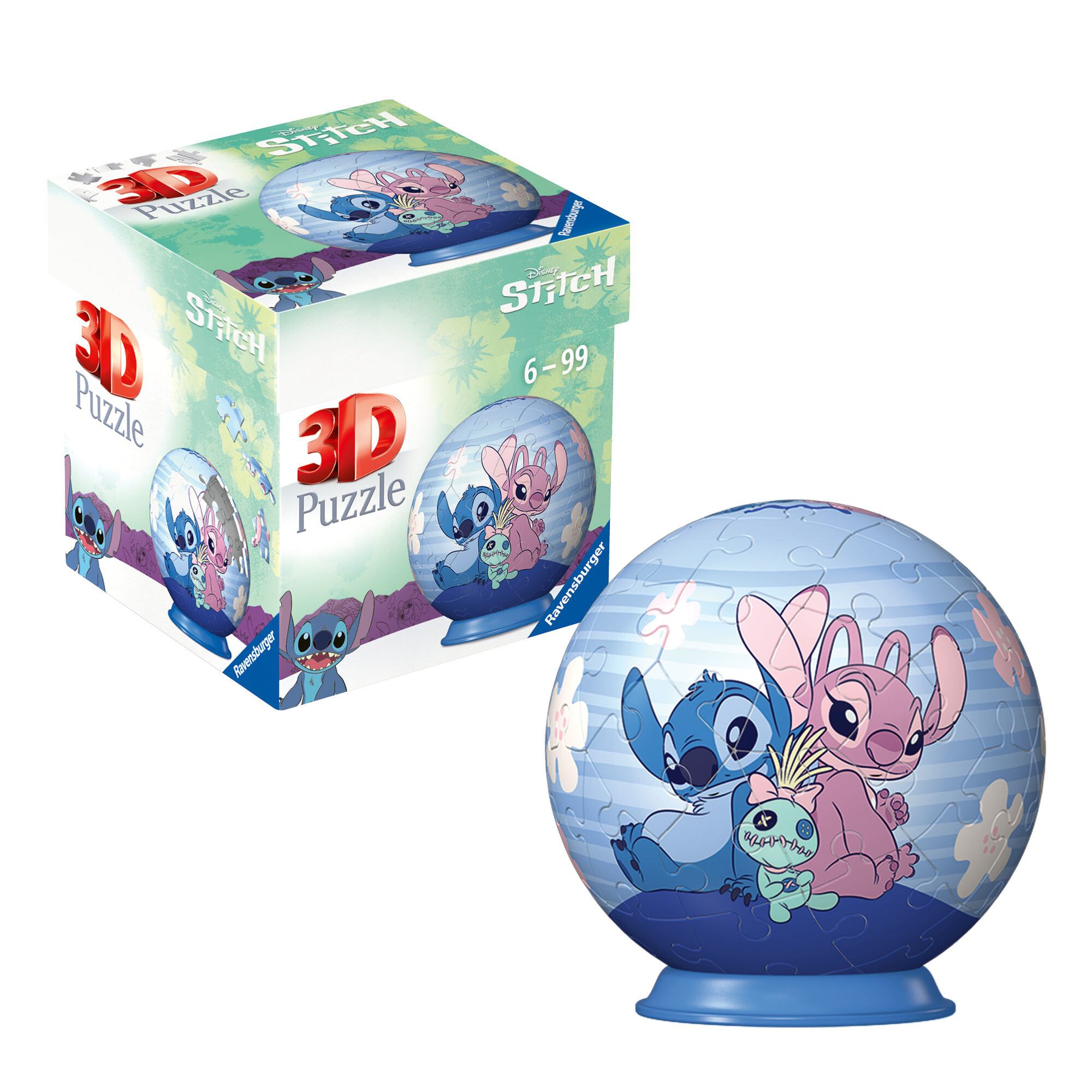 Ravensburger 3d puzzle disney stitch & angel - 54 pezzi - coppia iconica 6+ anni - Disney Stitch