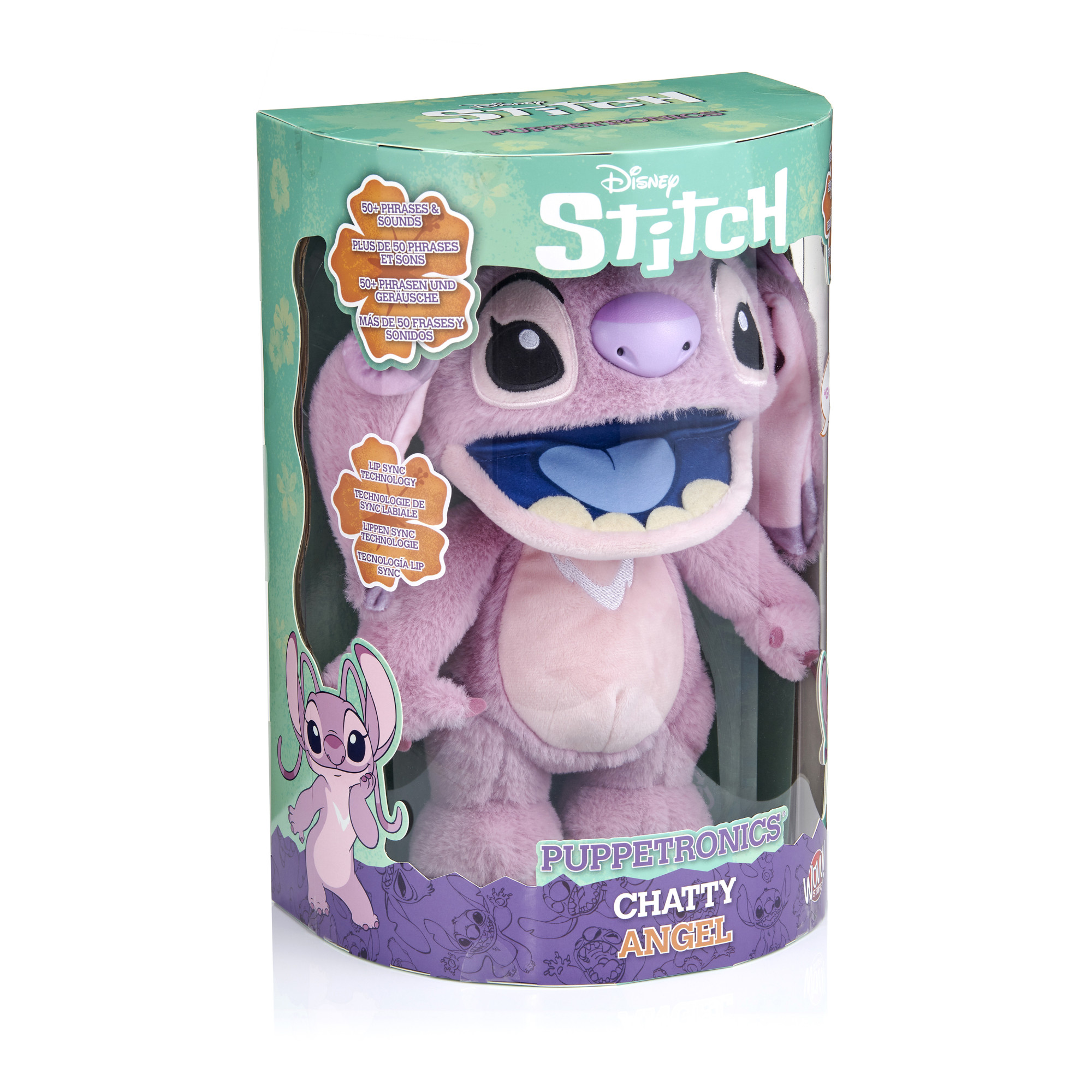 Peluche stitch angel interattivo 30 cm - parlante e reattivo al tocco - Disney Stitch