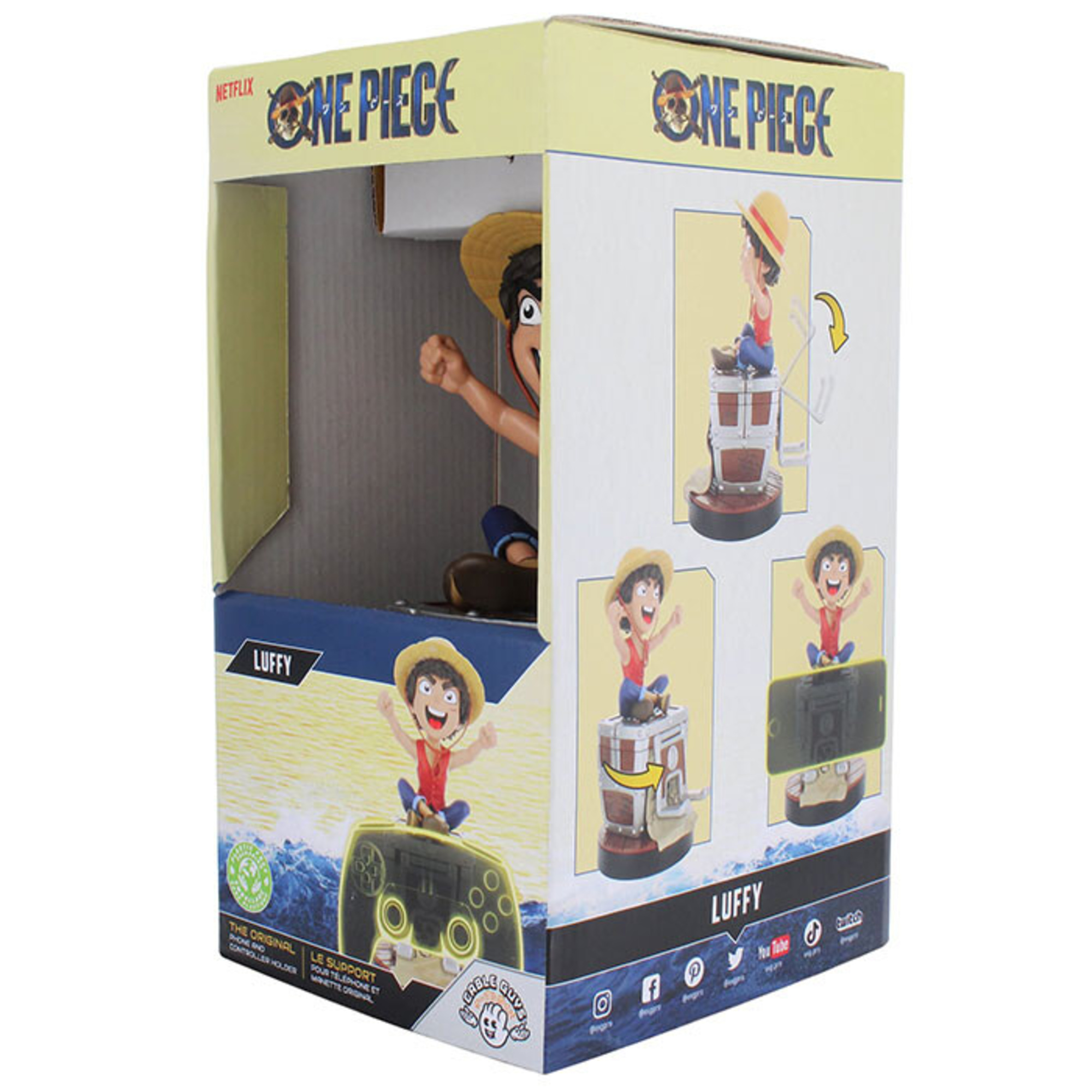 Cable guys - porta controller playstation & smartphone - one piece monkey d. luffy - ONE PIECE