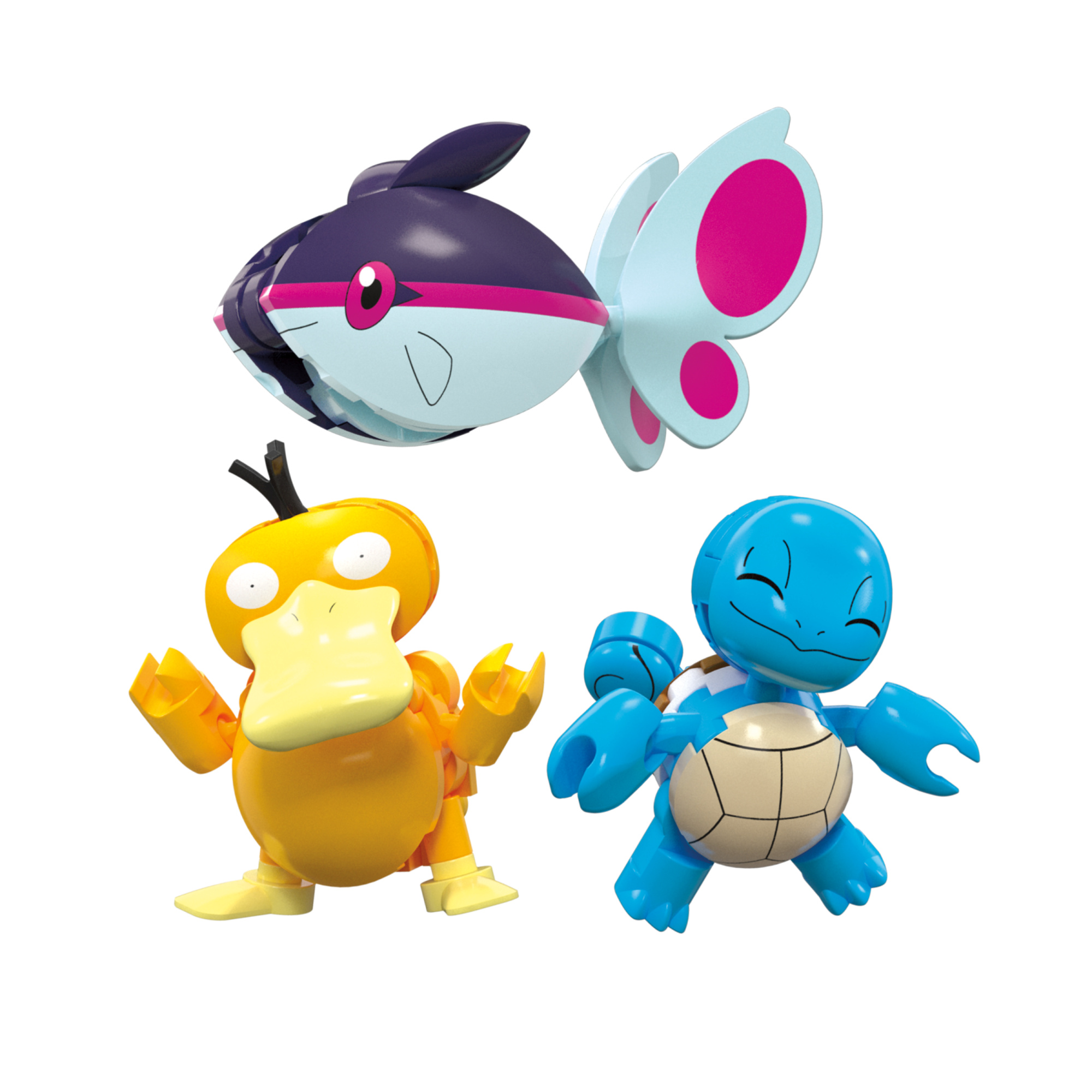 Mega pokémon - avventura acquatica, set da costruire con 319 pezzi, squirtle, psyduck e finneon inclusi - POKEMON