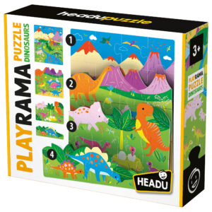 Playrama puzzle the dinosaurs – scena preistorica 3d da comporre - 3m+ - headu - HEADU