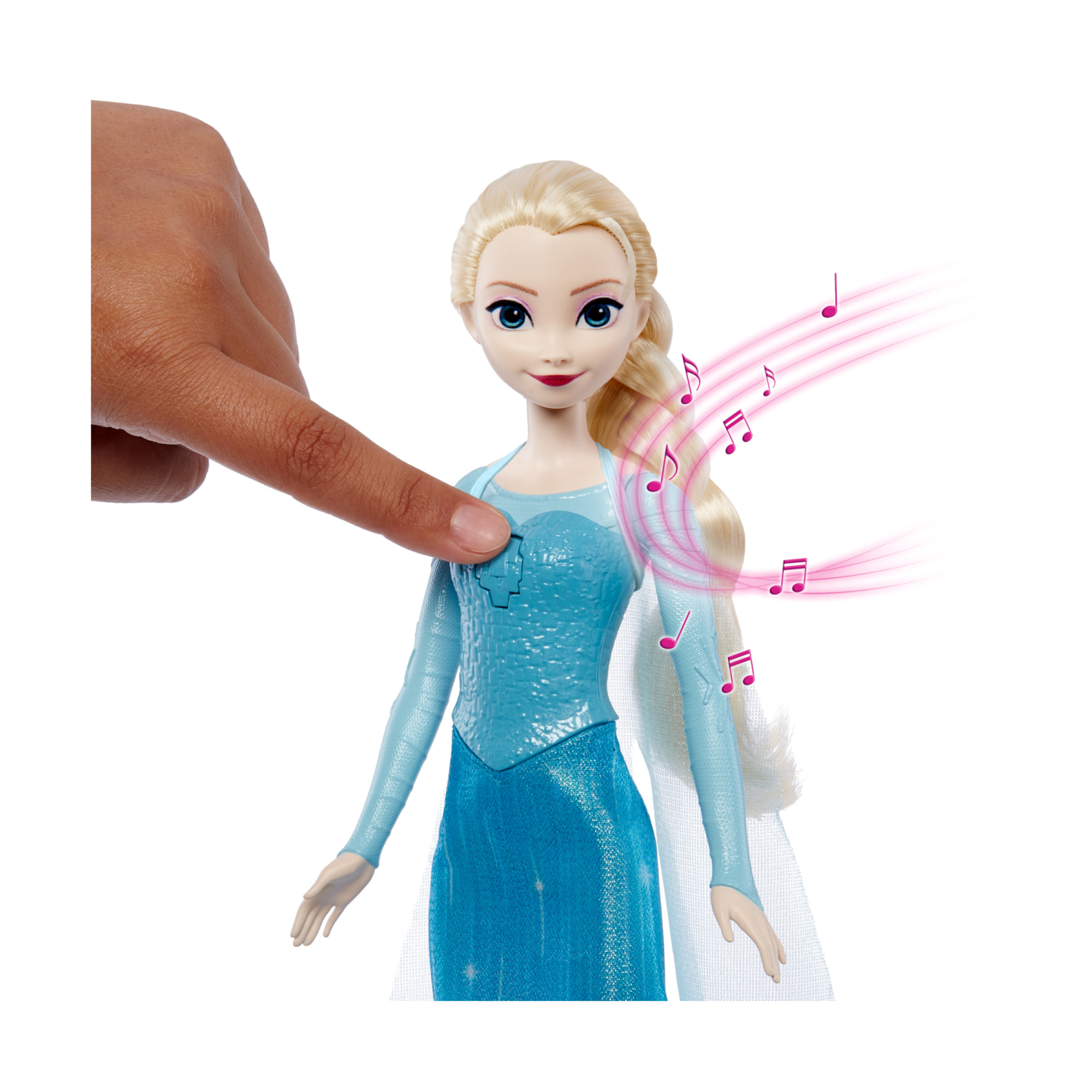 Mattel disney frozen - elsa cantante, bambola bionda con abito turchese che canta la canzone "all'alba sorgerò" - Frozen
