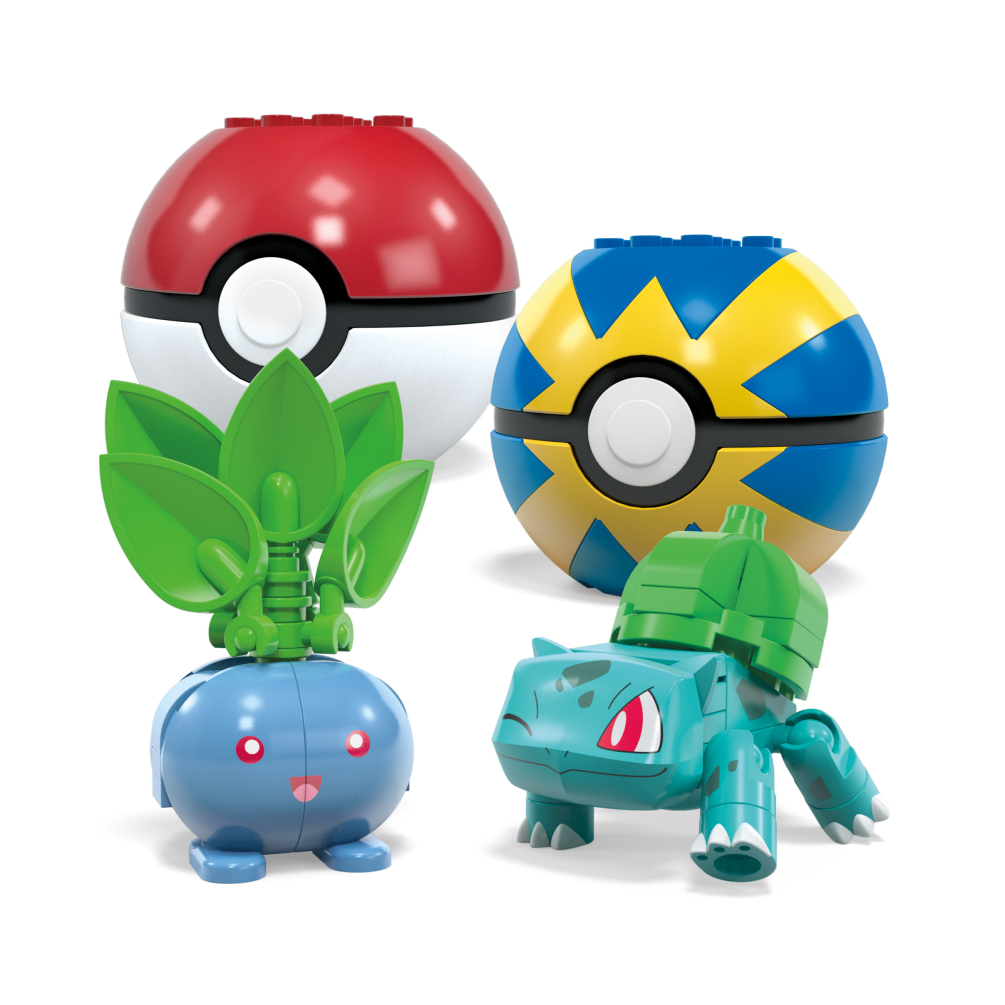 Mega pokémon - squadra di tipo erba, set da costruire con 118 pezzi, include 4 pokémon e 4 pokéball - POKEMON