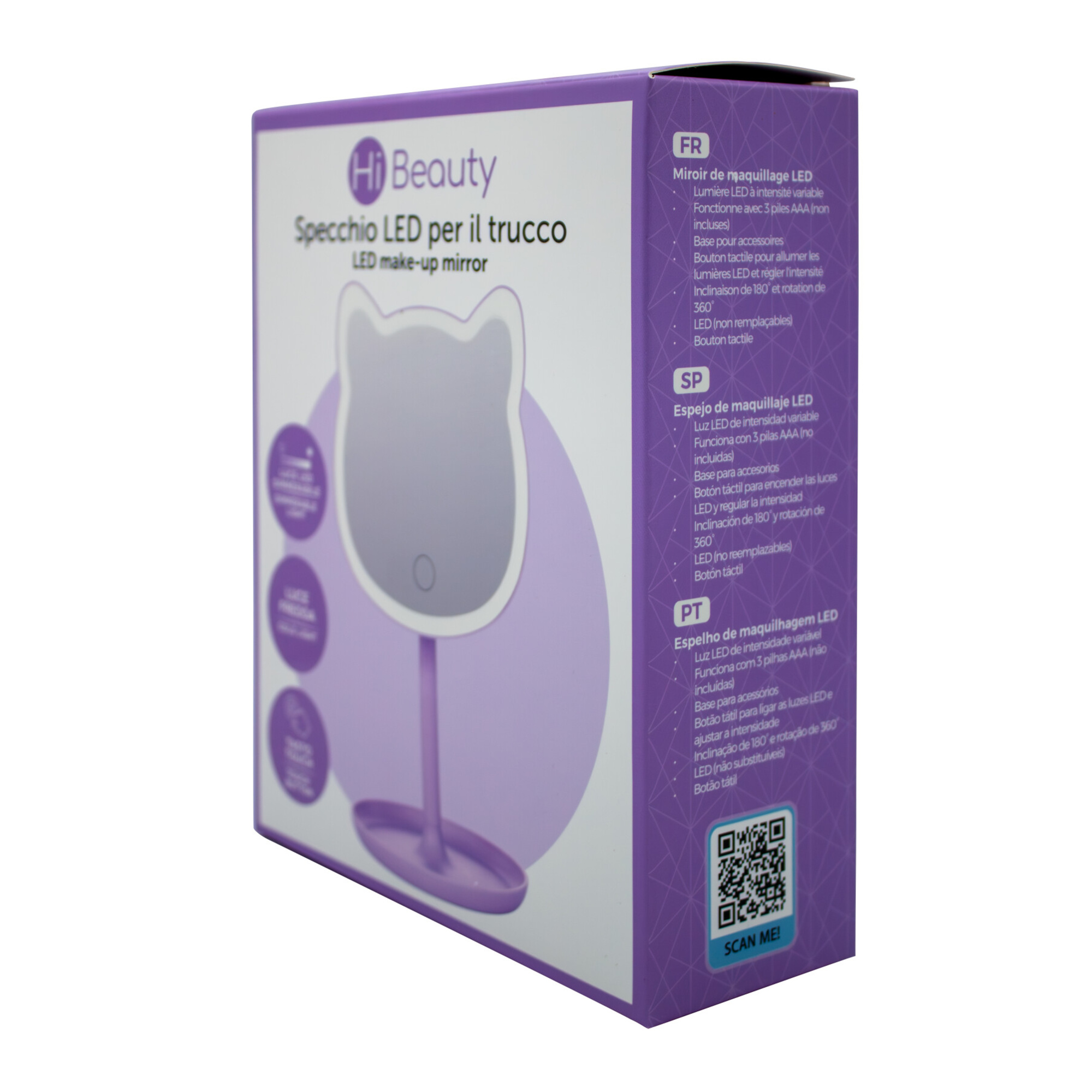 Specchio led make up a forma di gatto – specchiera da trucco divertente e colorata - IBS