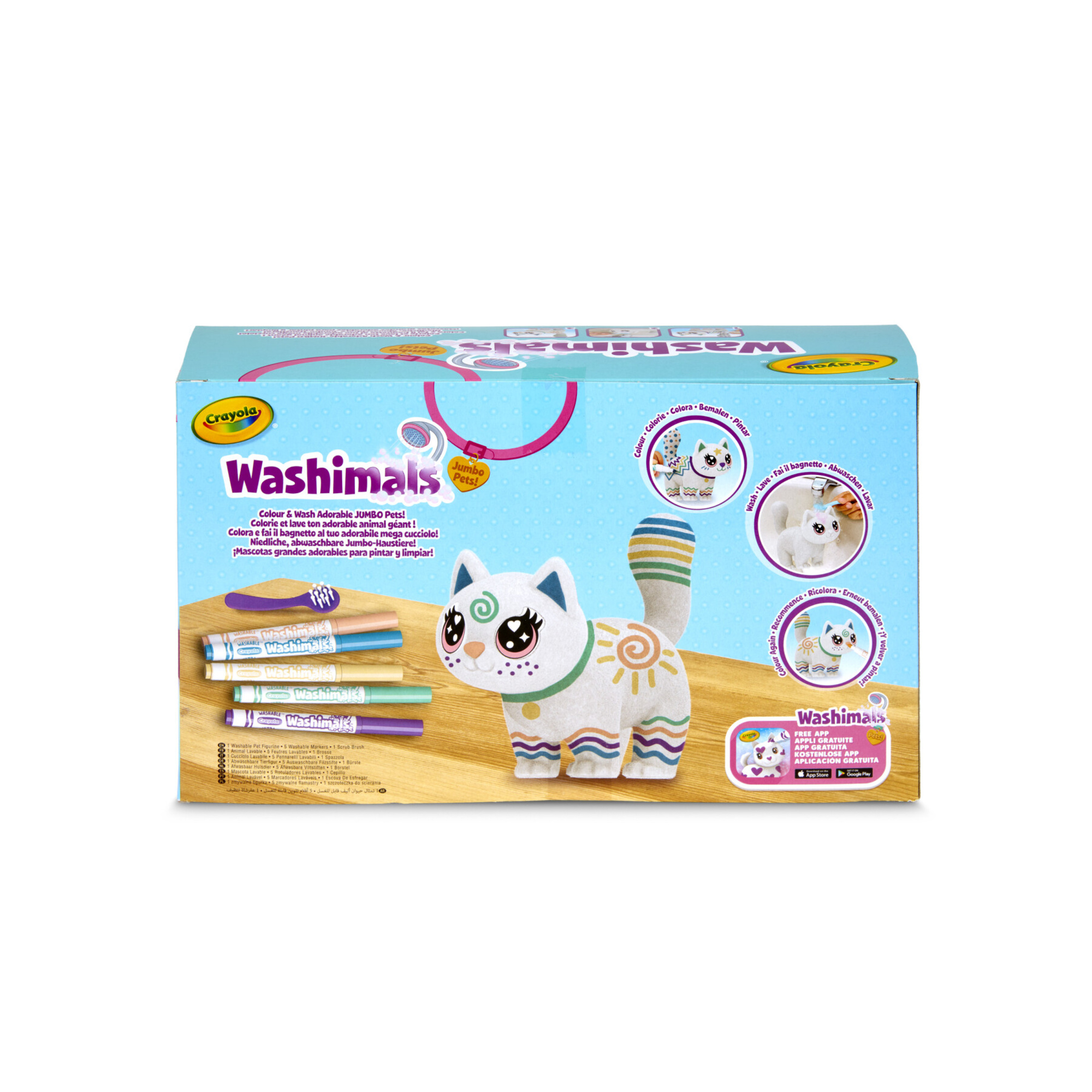 Crayola washimals jumbo pets - big jenny, gattina da colorare e ricolorare - CRAYOLA