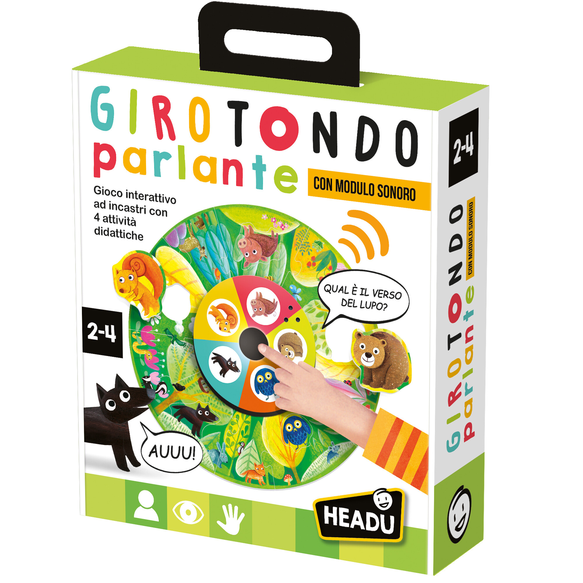 Girotondo parlante – gioco interattivo con incastro e animali del bosco - HEADU