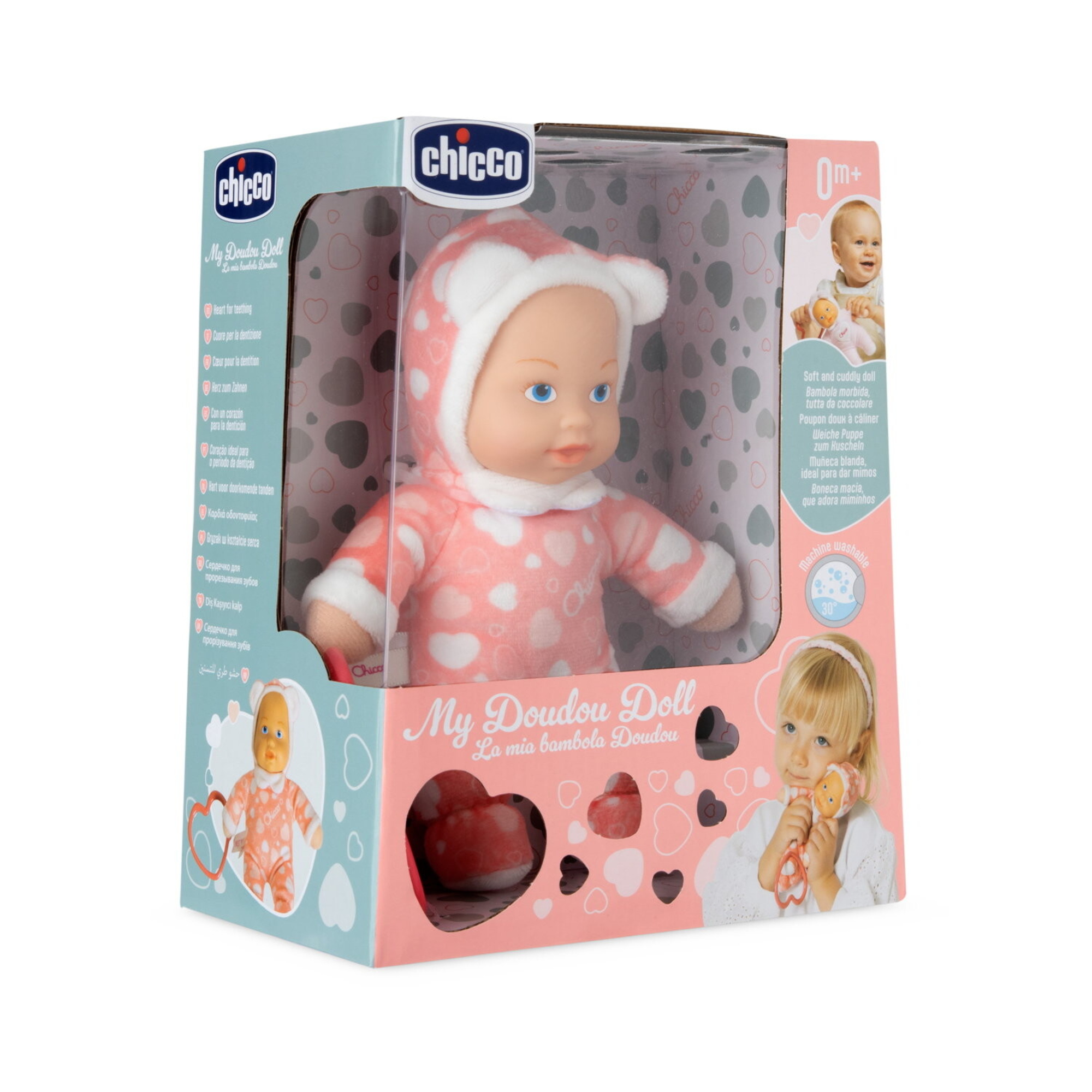 Mini doll pigiama cuori rosa – mini bambola per bambini, 0+ mesi - chicco - Chicco