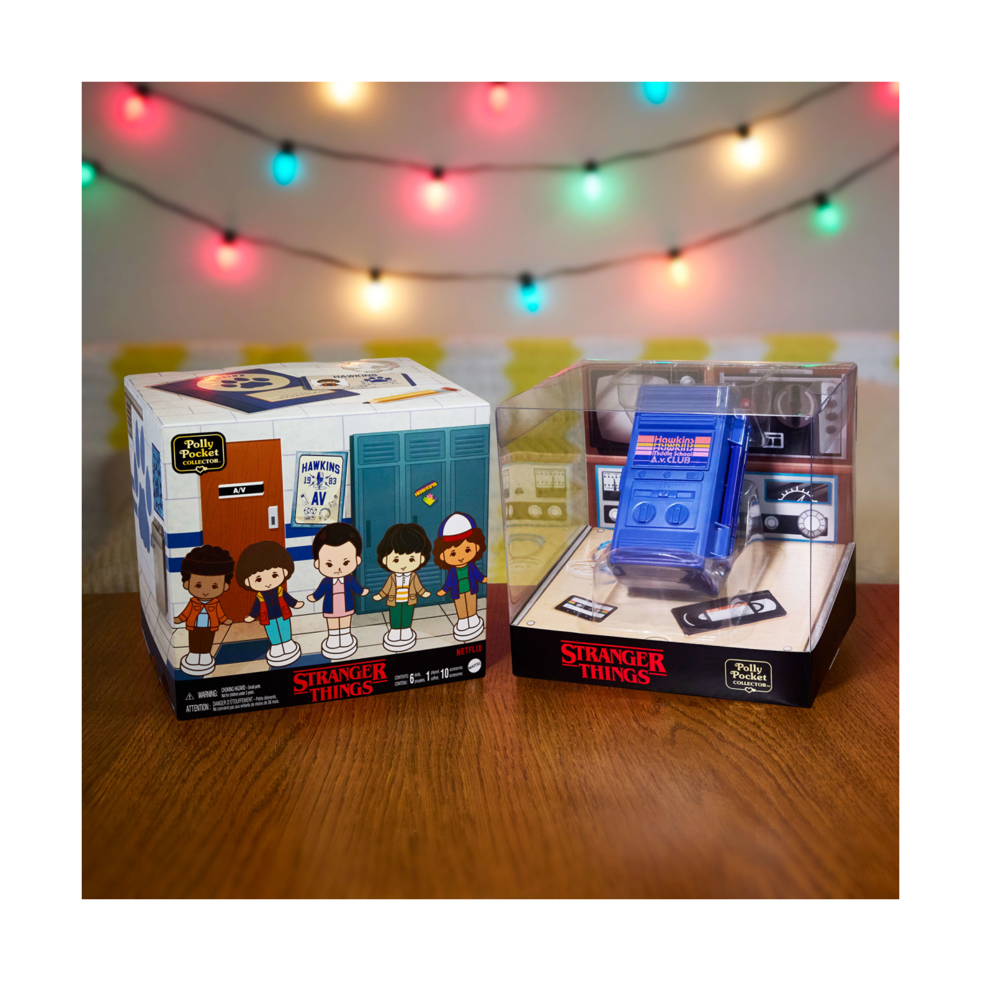 Polly pocket stranger things - cofanetto walkie talkie, playset edizione speciale da collezione con 6 personaggi della serie - Polly Pocket, Stranger Things