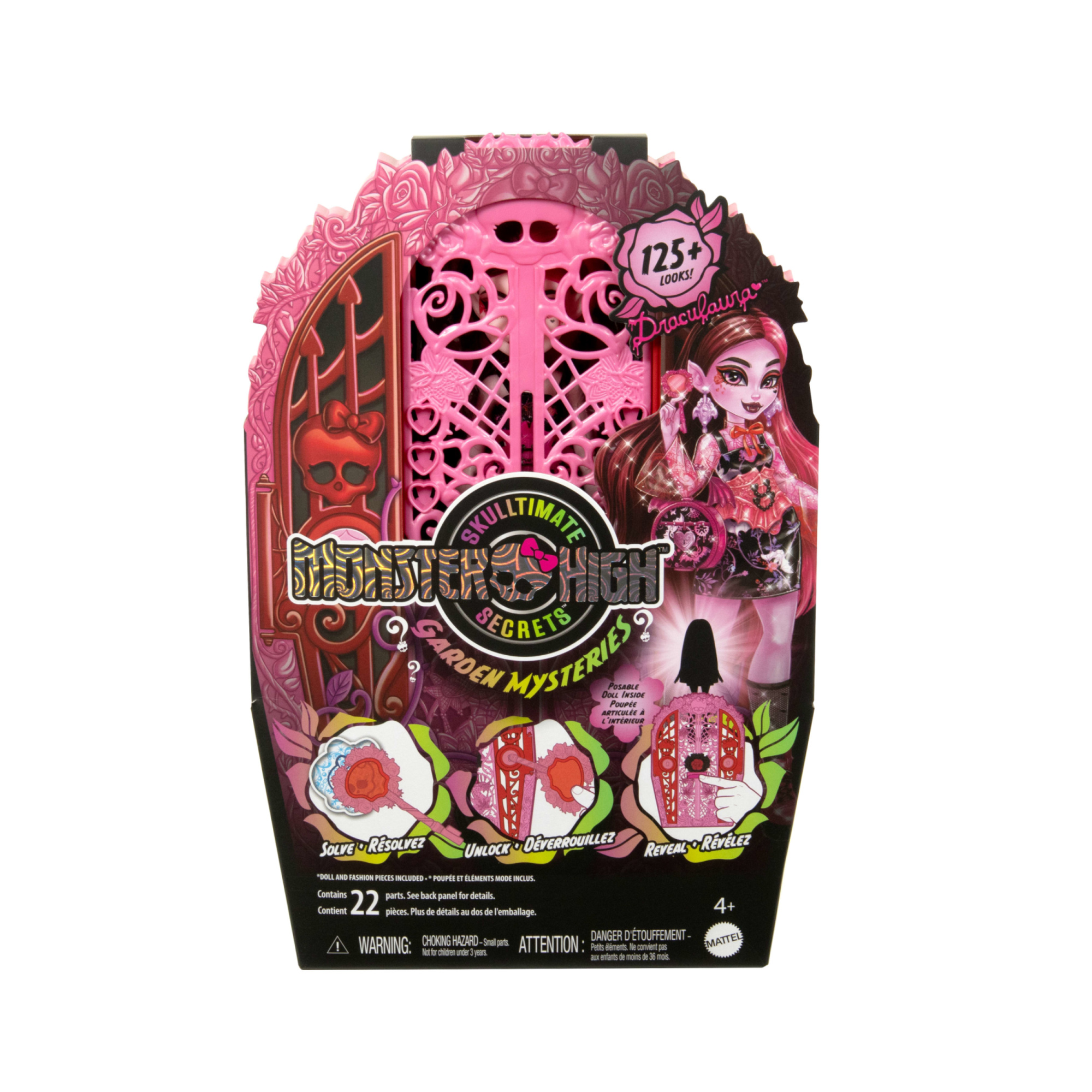 Monster high - draculaura e i misteri in giardino, set con bambola e guardaroba, 19 accessori e abiti inclusi - Monster High