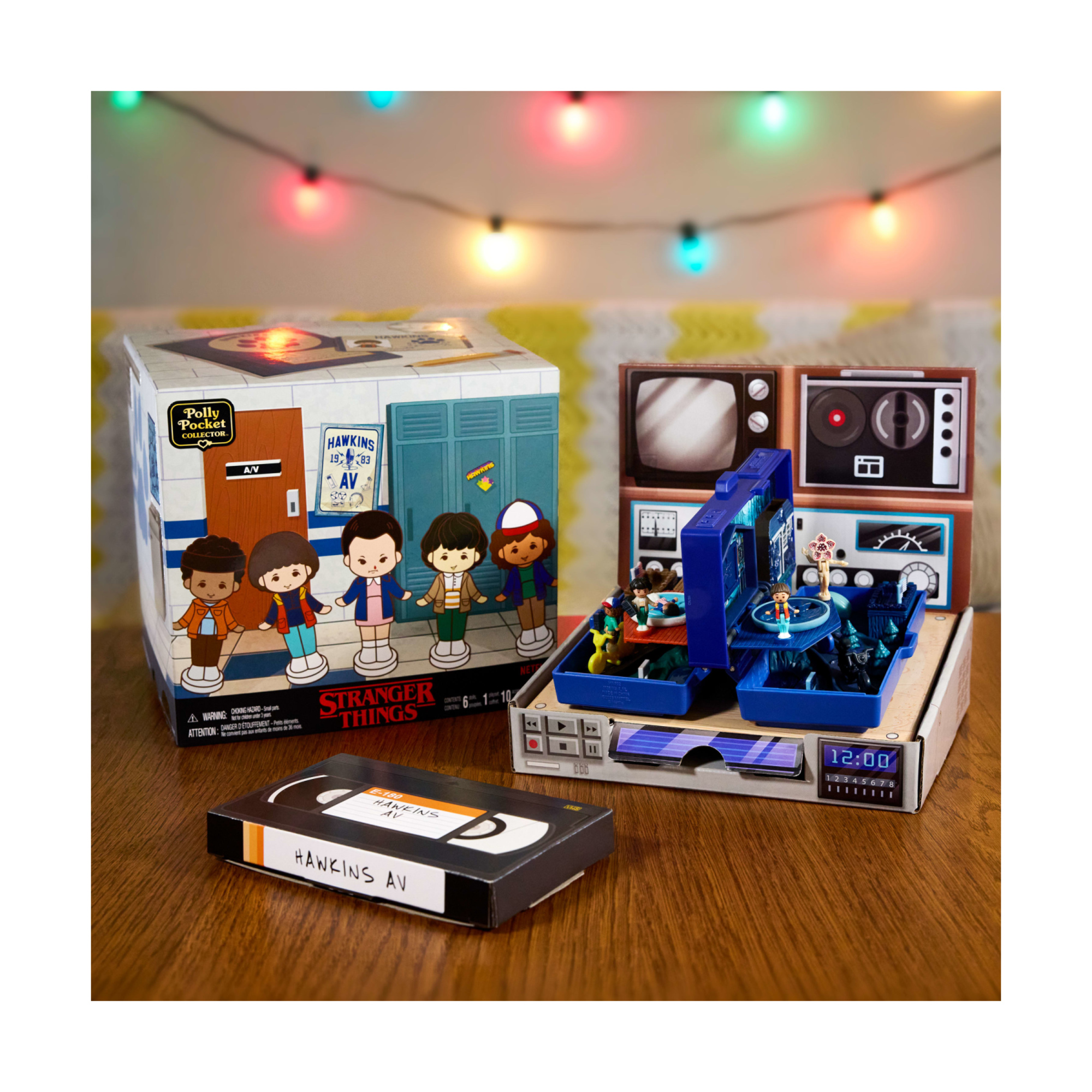 Polly pocket stranger things - cofanetto walkie talkie, playset edizione speciale da collezione con 6 personaggi della serie - Polly Pocket, Stranger Things