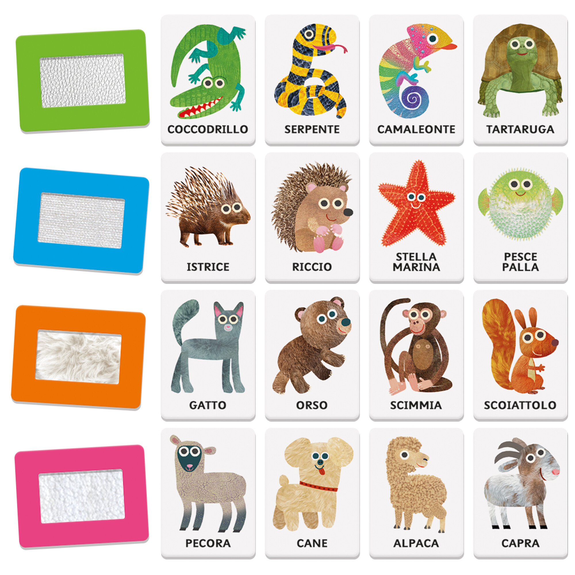 Flashcards animali tattili montessori – tocca, scopri e impara con il metodo montessori - 12m+ - headu - HEADU