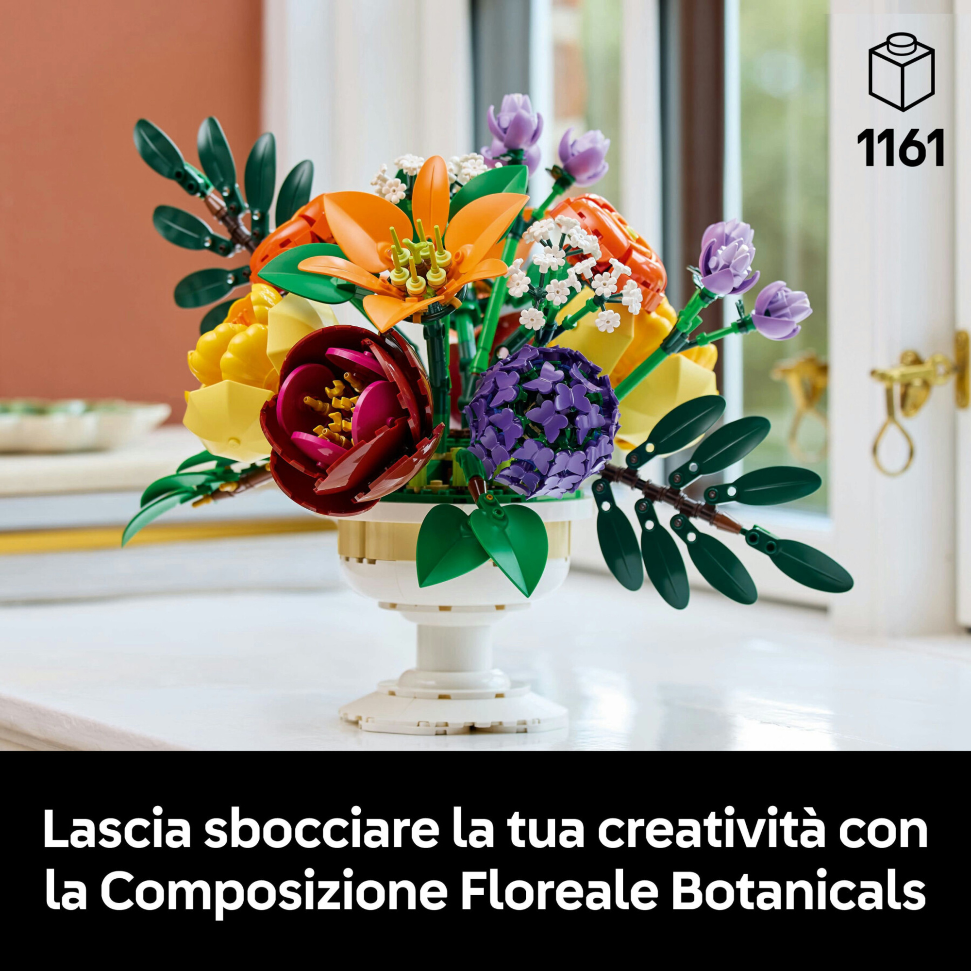 Lego icons botanicals 10345 composizione floreale - 14 fiori finti, kit adulti - LEGO ICONS BOTANICAL