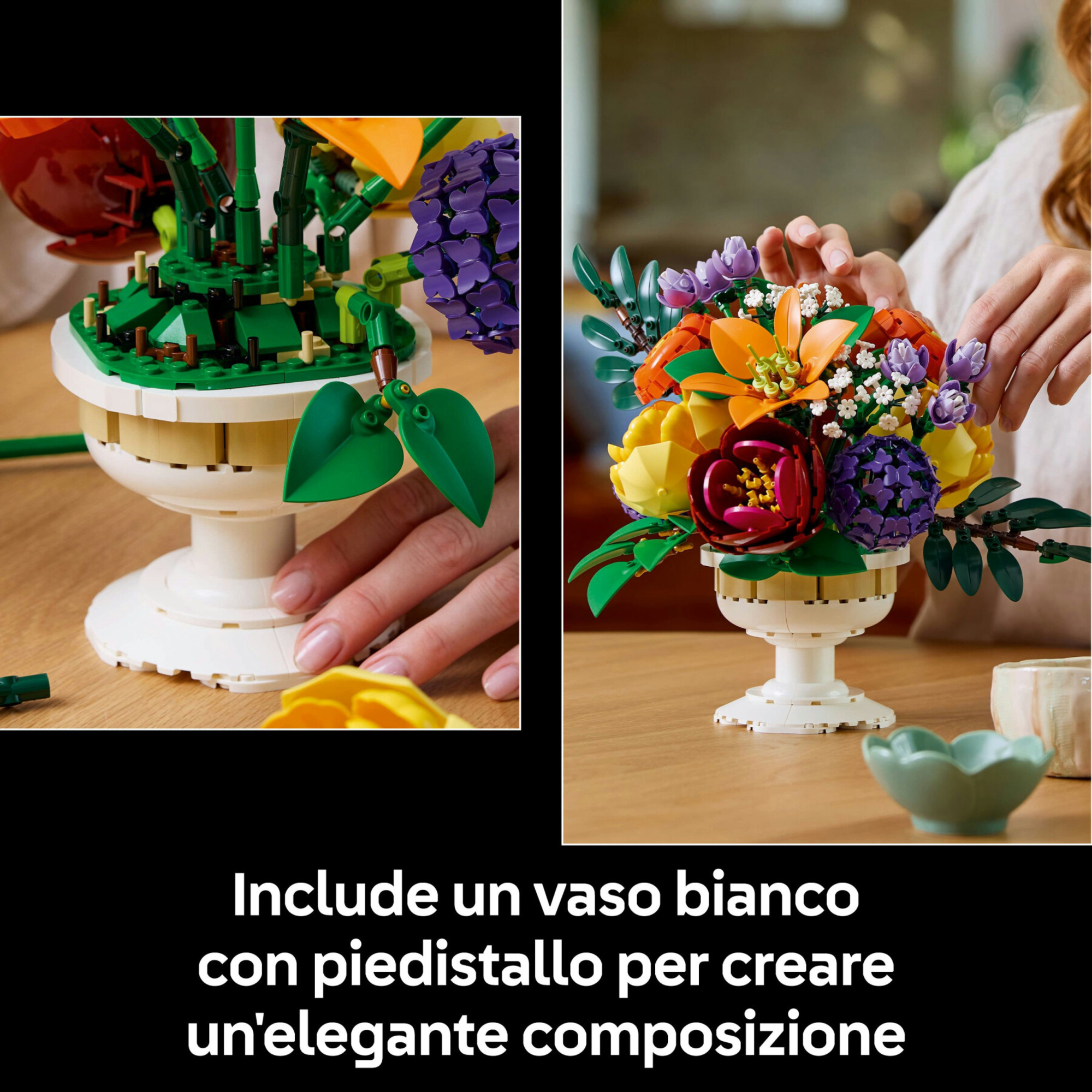 Lego icons botanicals 10345 composizione floreale - 14 fiori finti, kit adulti - LEGO ICONS BOTANICAL