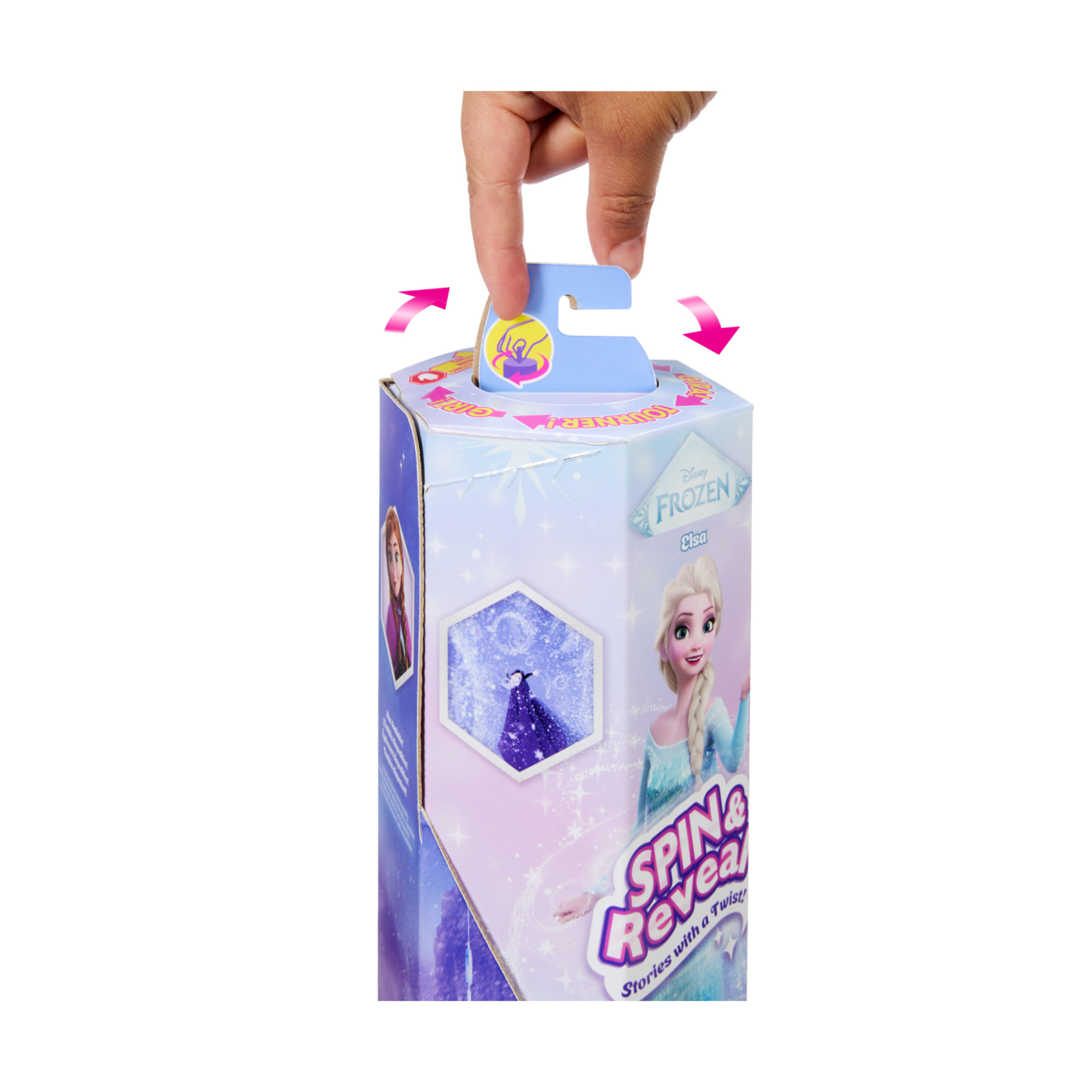 Mattel disney frozen - elsa spin & reveal, bambola ispirata al film disney con 11 sorprese incluse - Frozen